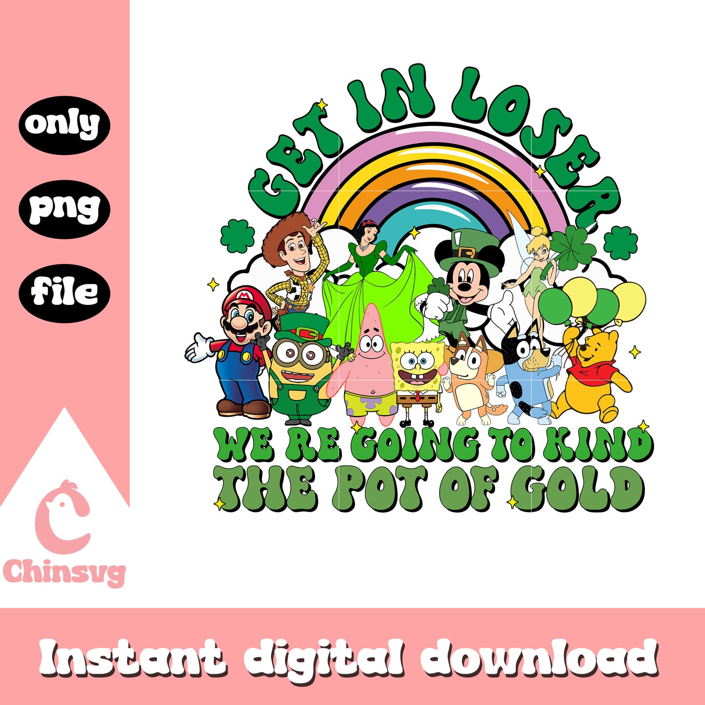 Disney characters get in loser png, disney png, patrick png