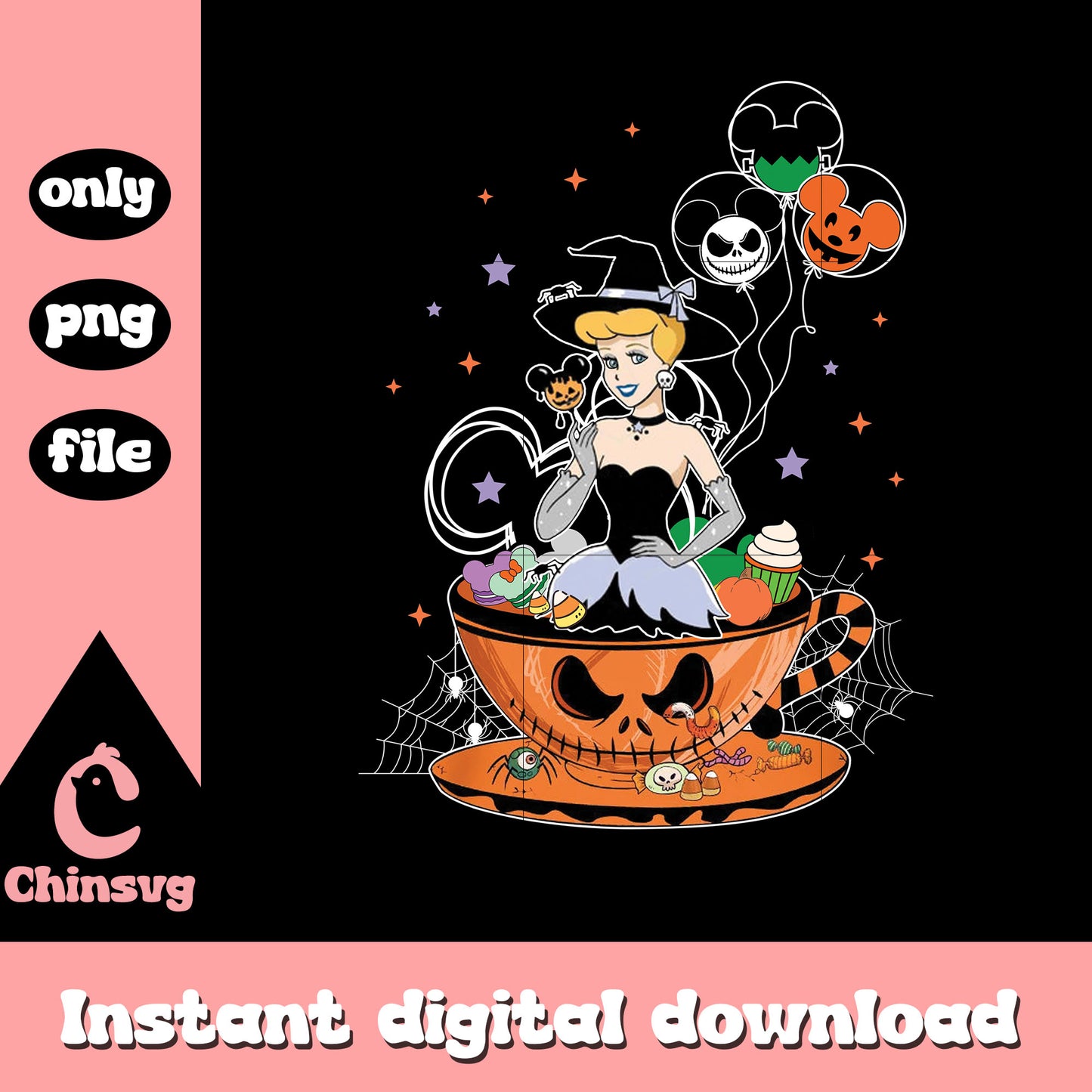 Disney cinderella princess witch balloon art png, cinderella disney png