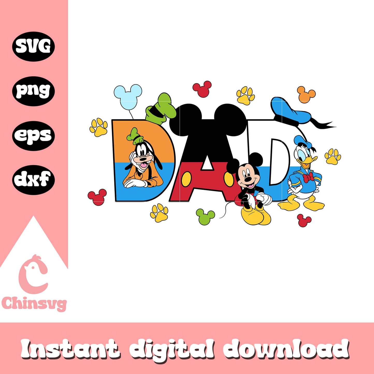 Disney dad mickey mouse friends svg, mickey and friends svg