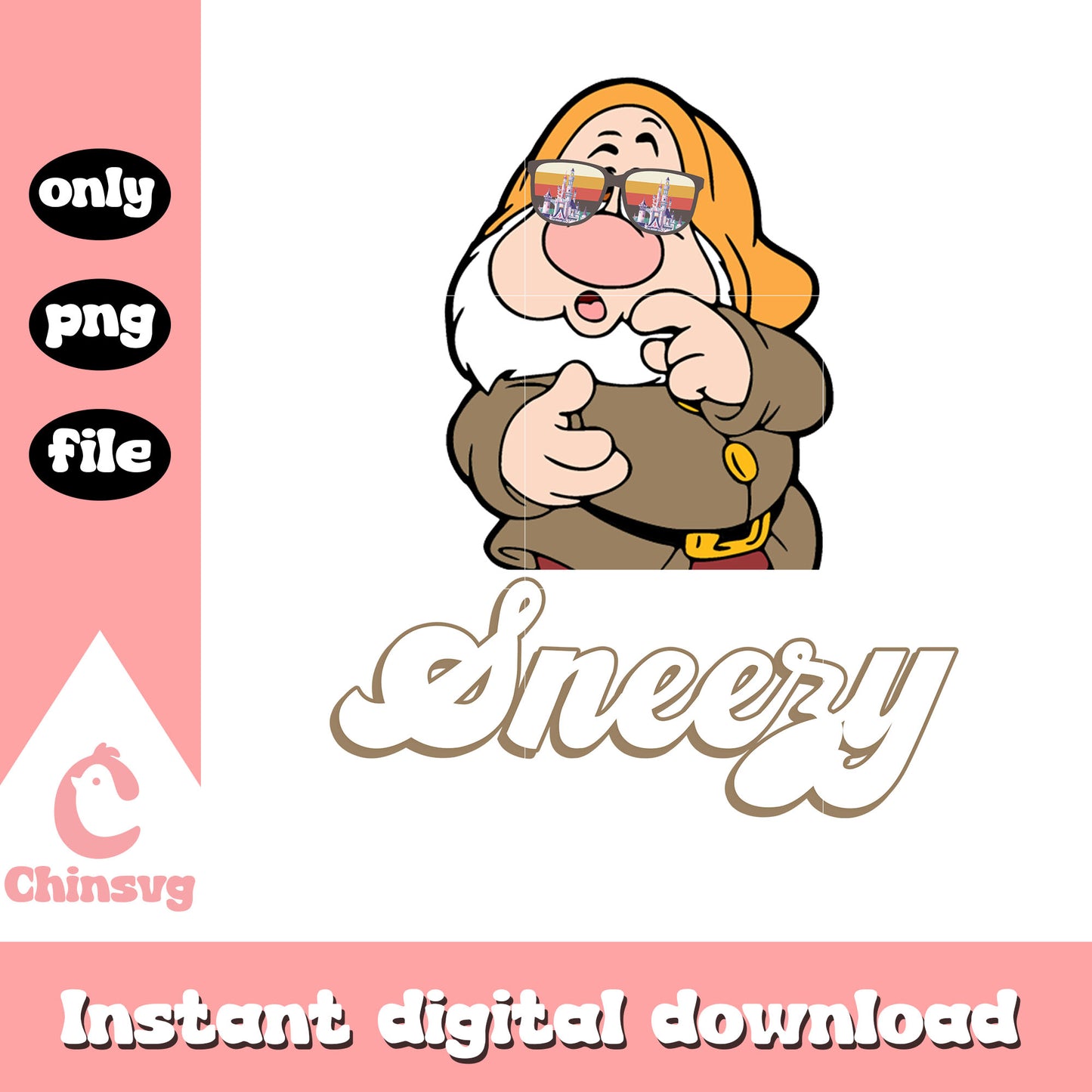 Disney dwarf sneezy design png, 7 dwarfs names disney png