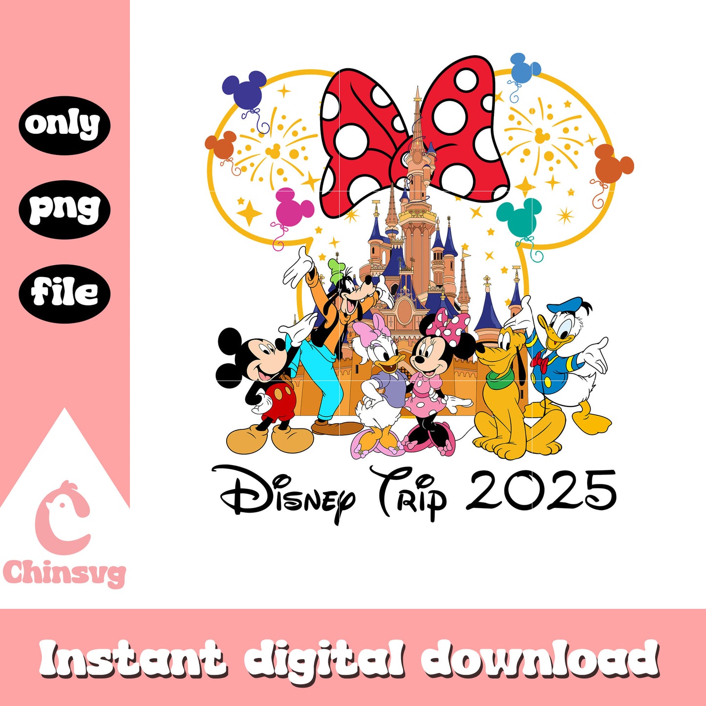 Disney friends disney trip png, minnie head png, disney trip png
