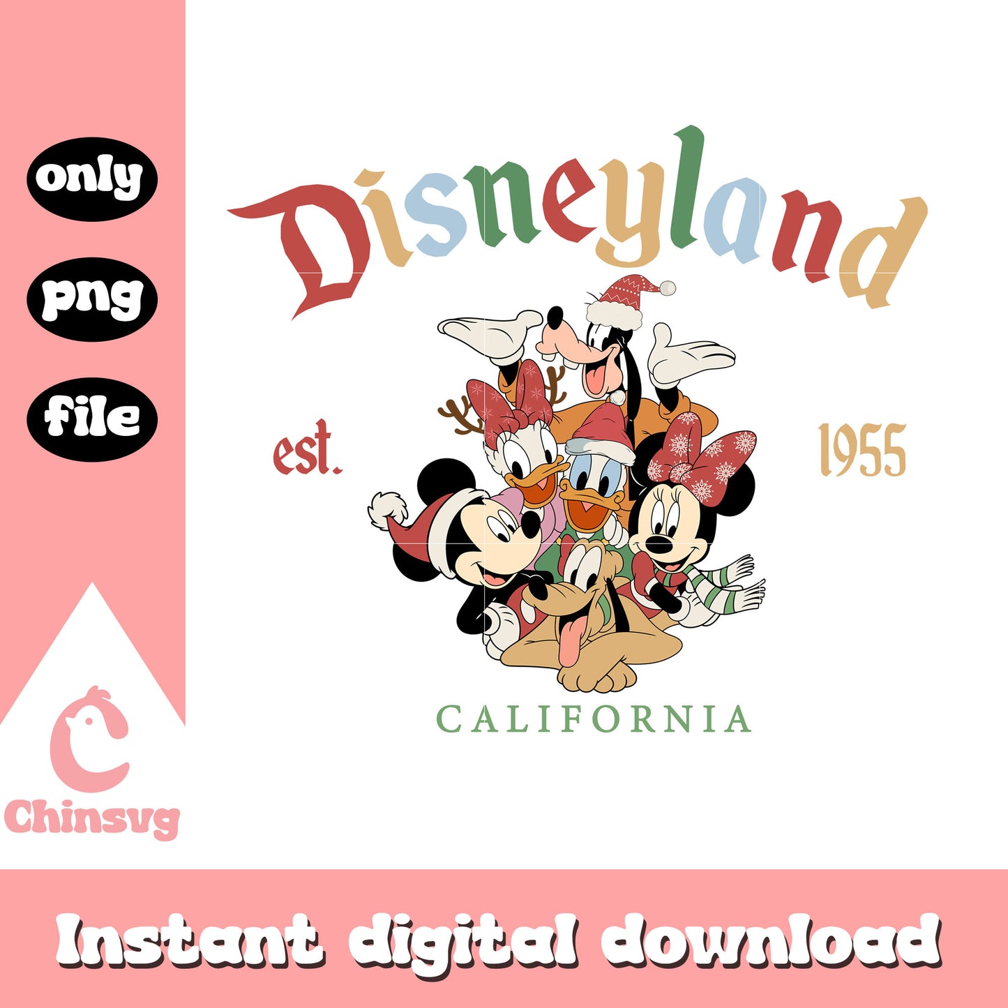 Disneyland est 1955 california christmas png, disneyland christmas png