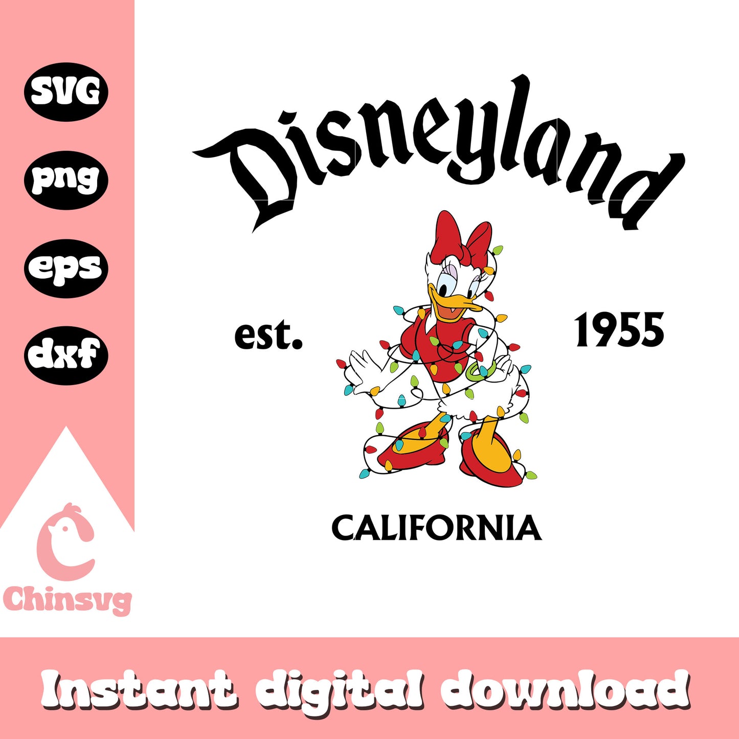 Disneyland california daisy duck svg, disney christmas svg