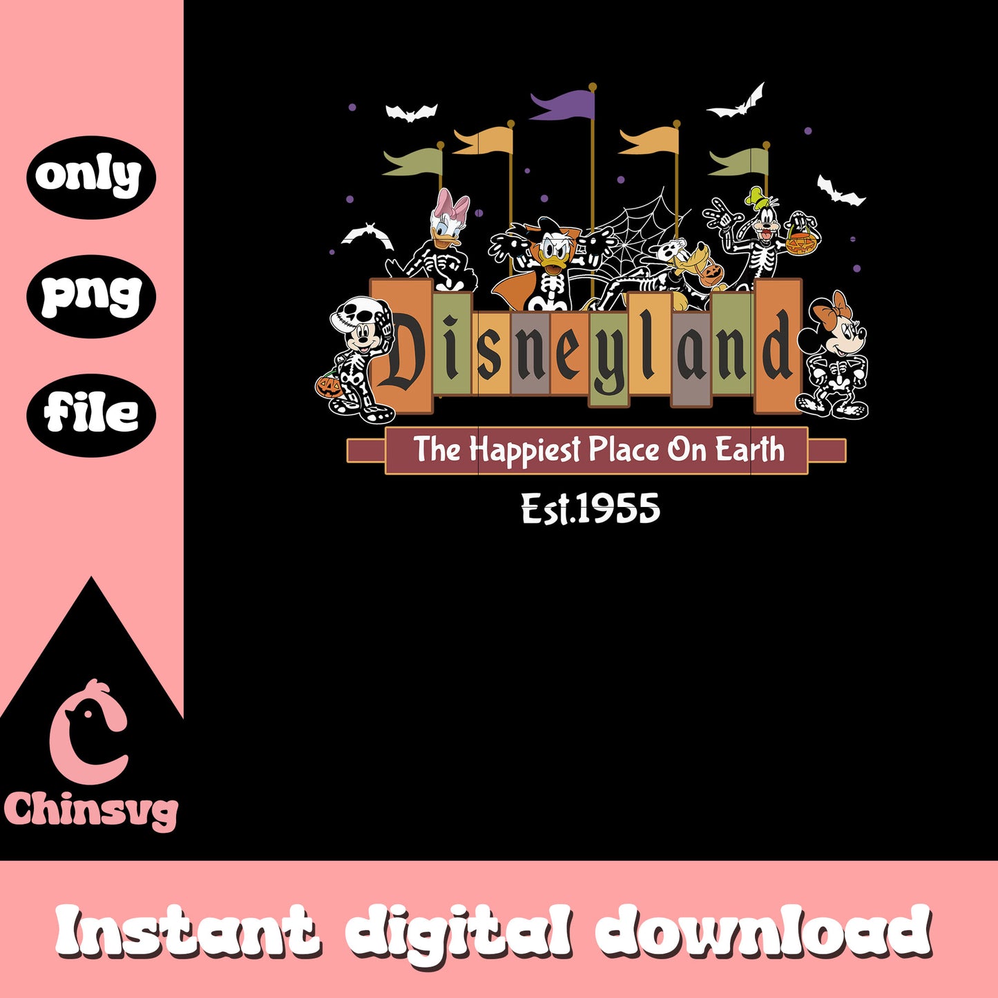 Disneyland est 1955 the happiest place on earth png, disney quote png