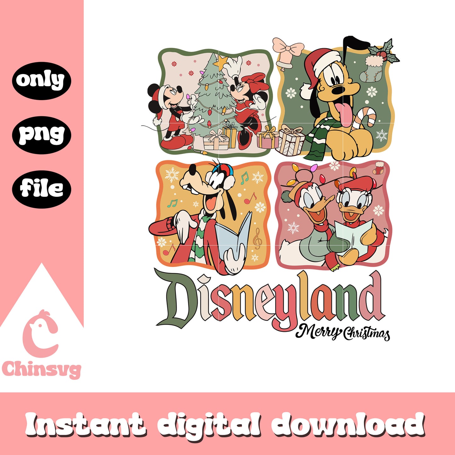 Disneyland merry christmas png, christmas disney png, mickey png