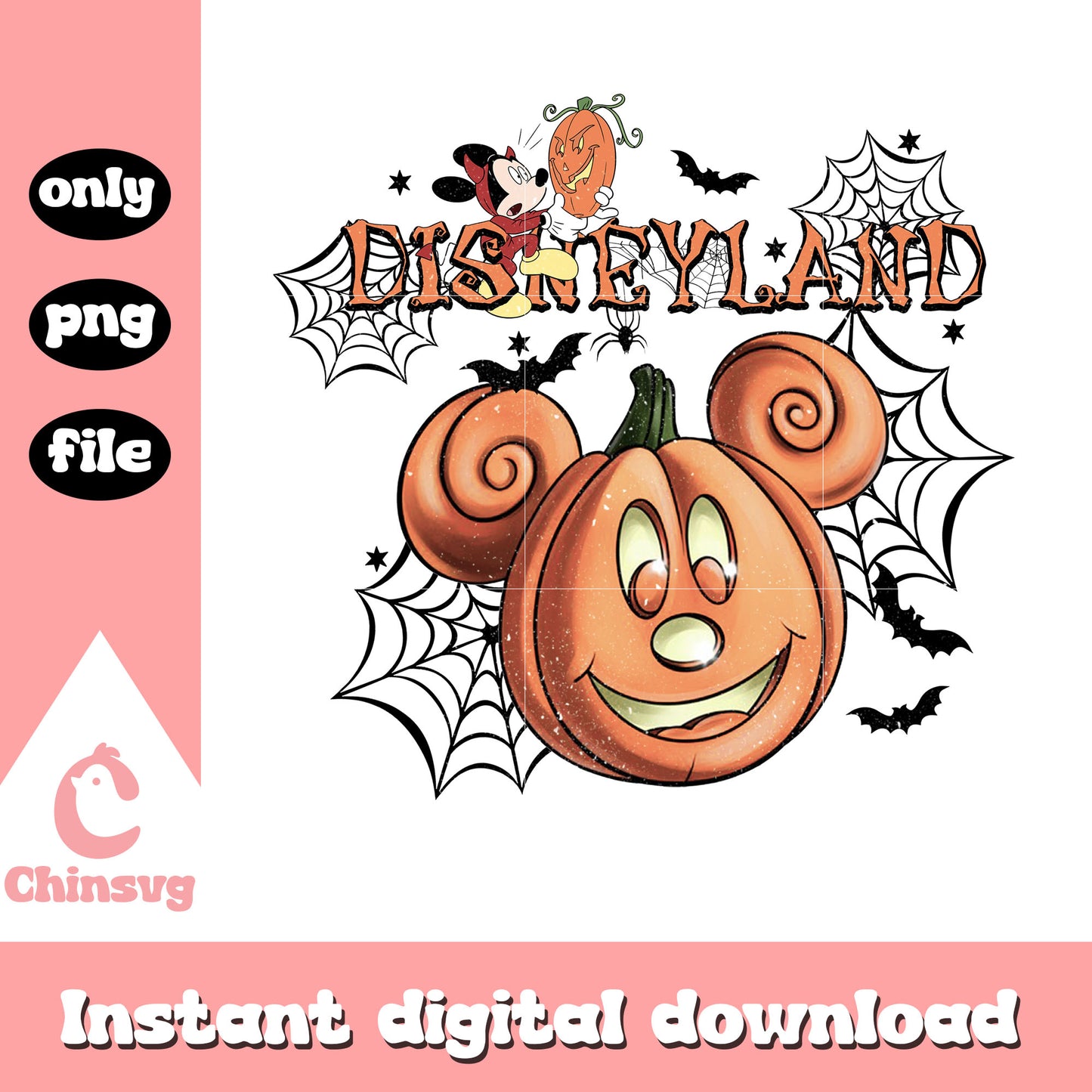 Disneyland mickey face pumpkin design png, disney mickey ear png