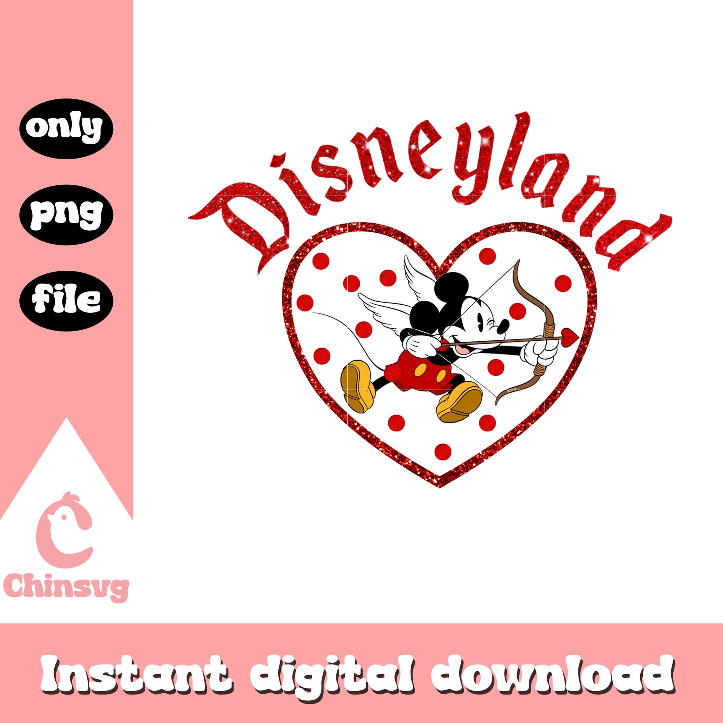 Disneyland mickey heart valentine png, disney valentines png
