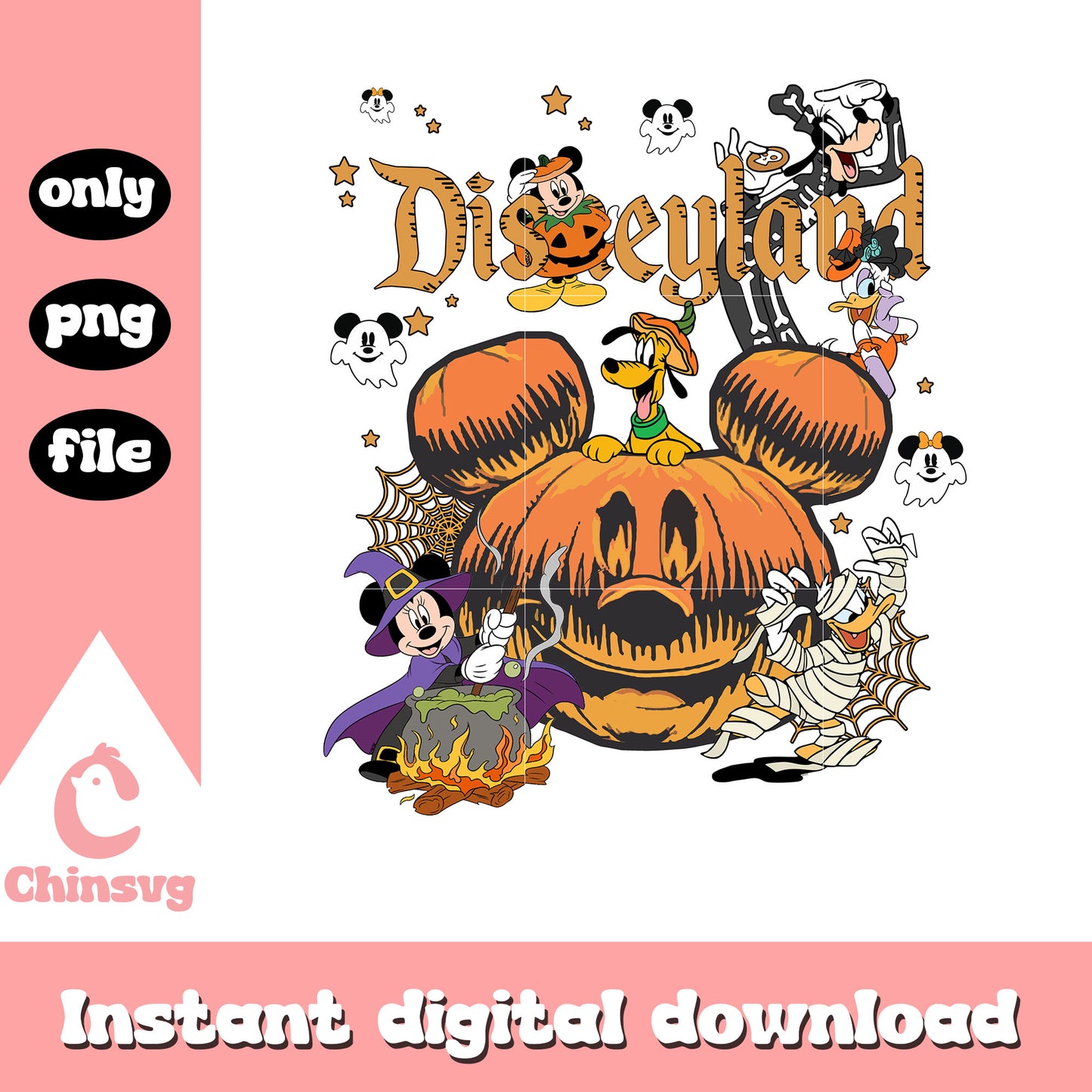 Disney land mickey pumpkin design png, mickey movie png