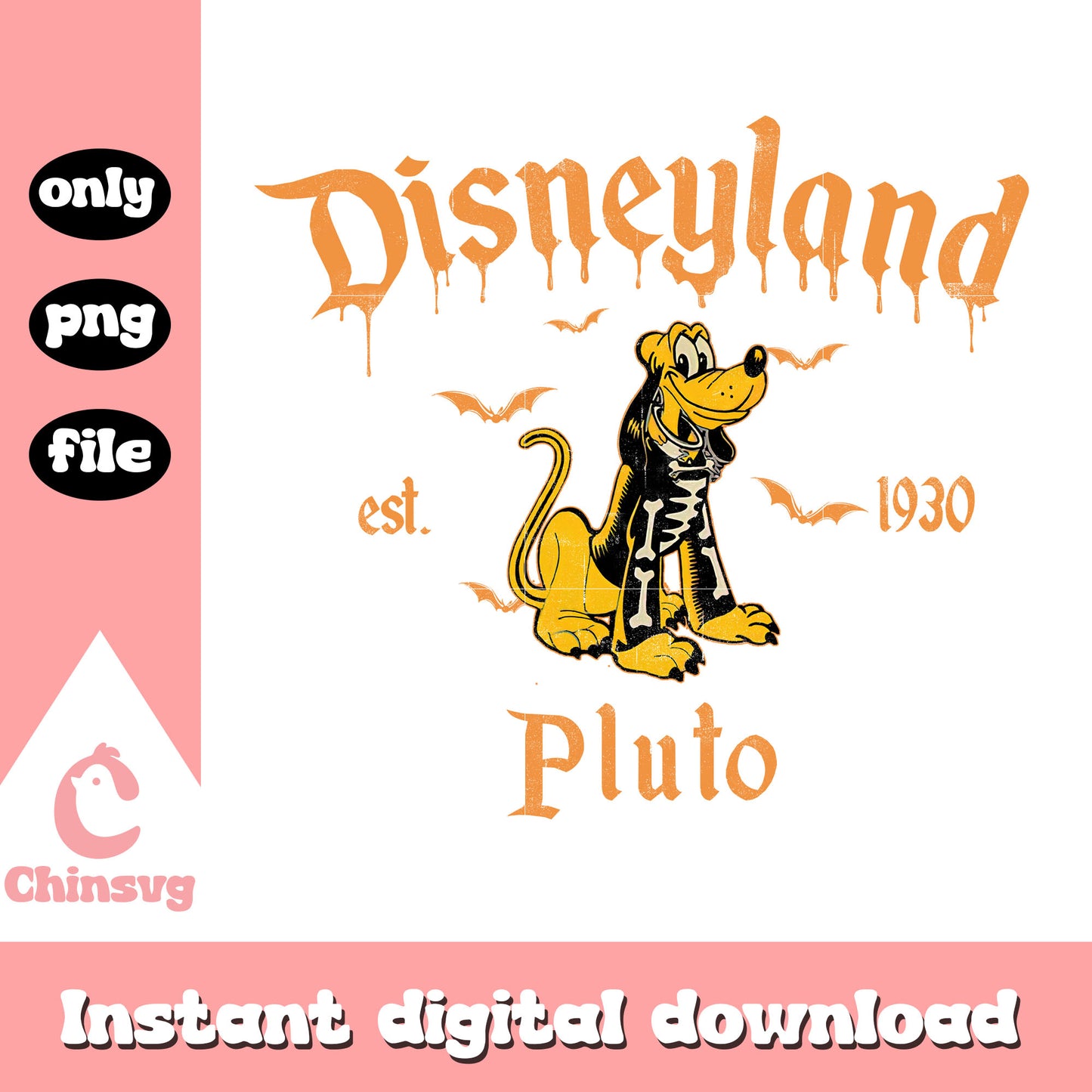 Disneyland skeleton pluto est 1930 design png, disney world png