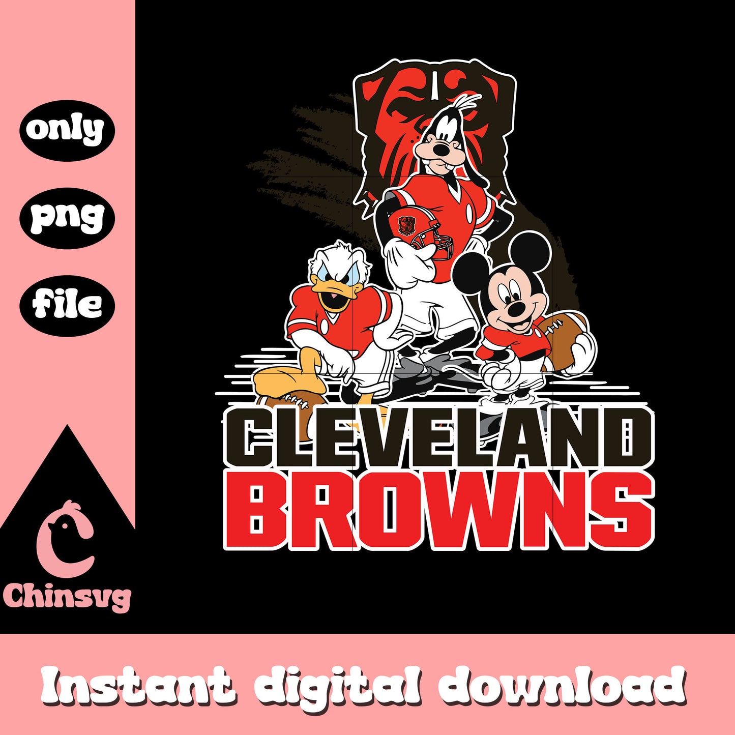 Disney micjey browns logo png, nfl cleveland browns png