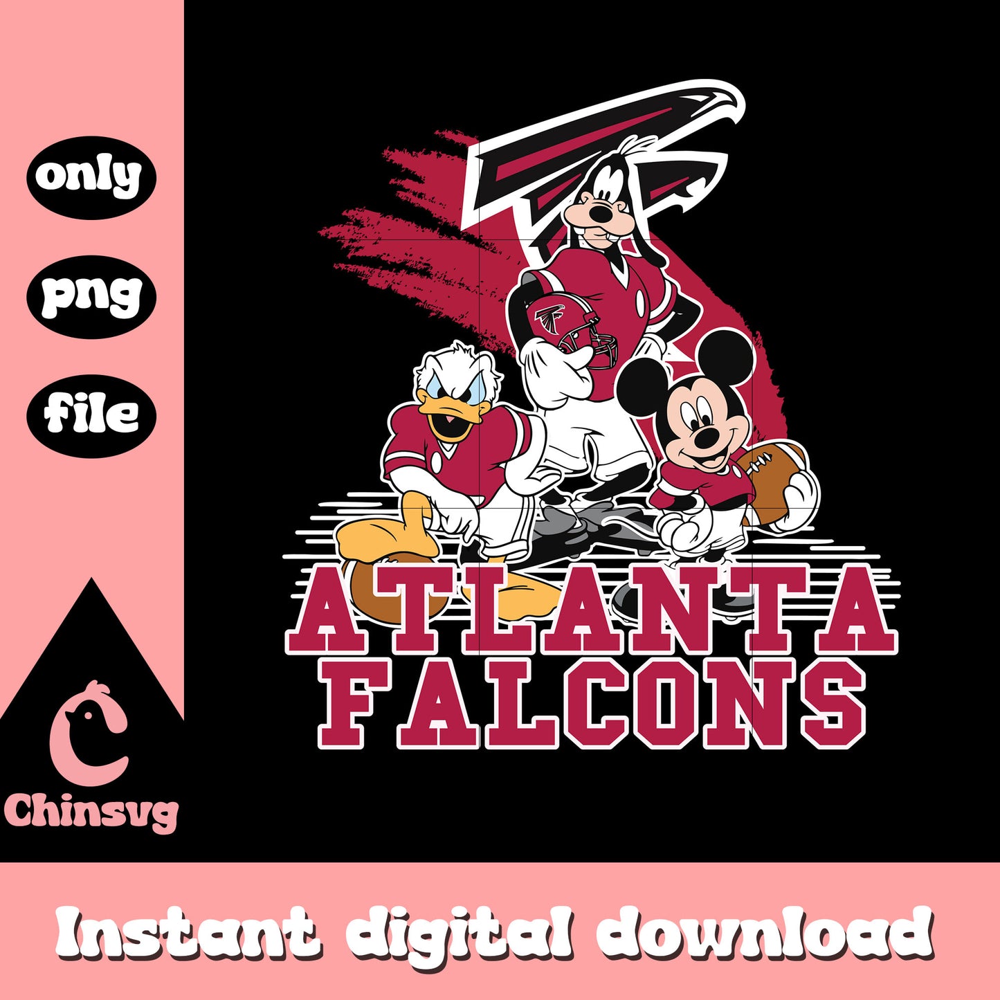Disney micjey falcons logo png, nfl atlanta falcons png
