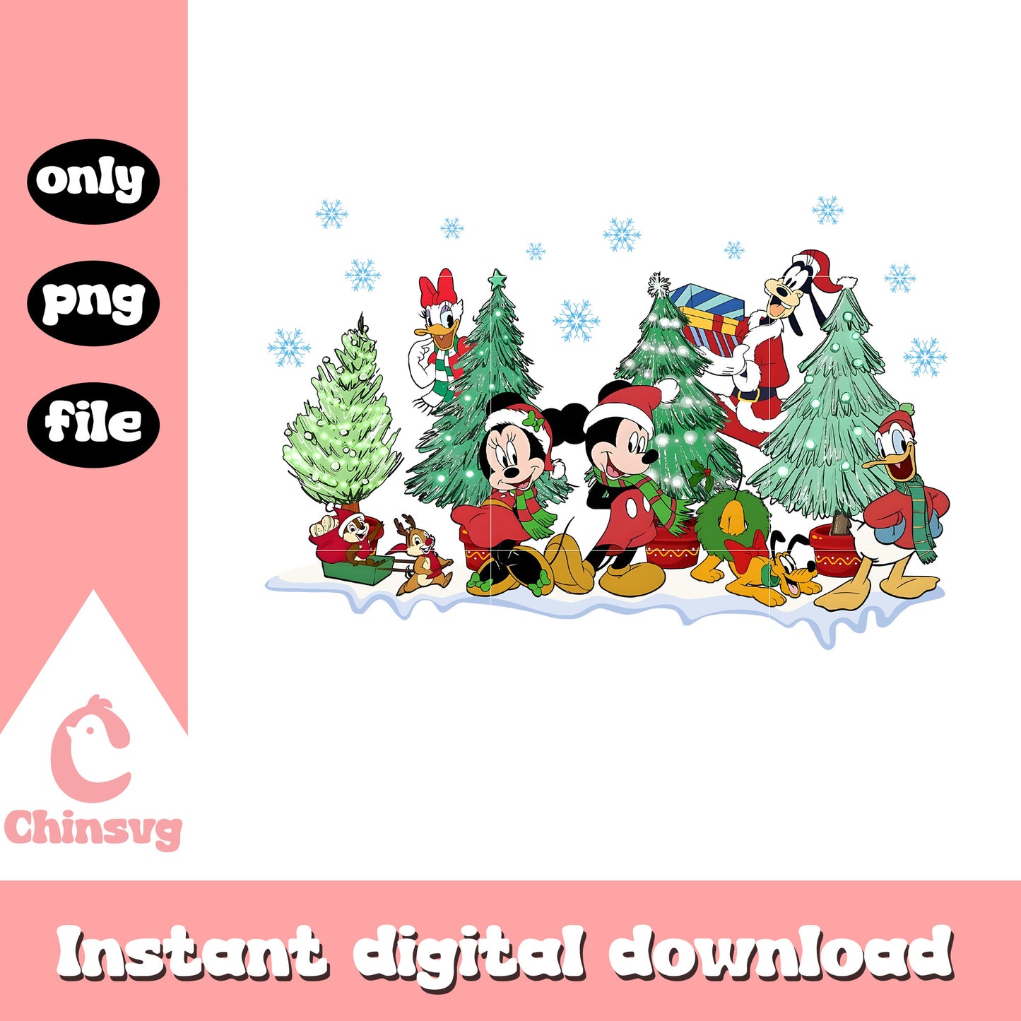 Disney mickey friends christmas trees png, disney christmas png