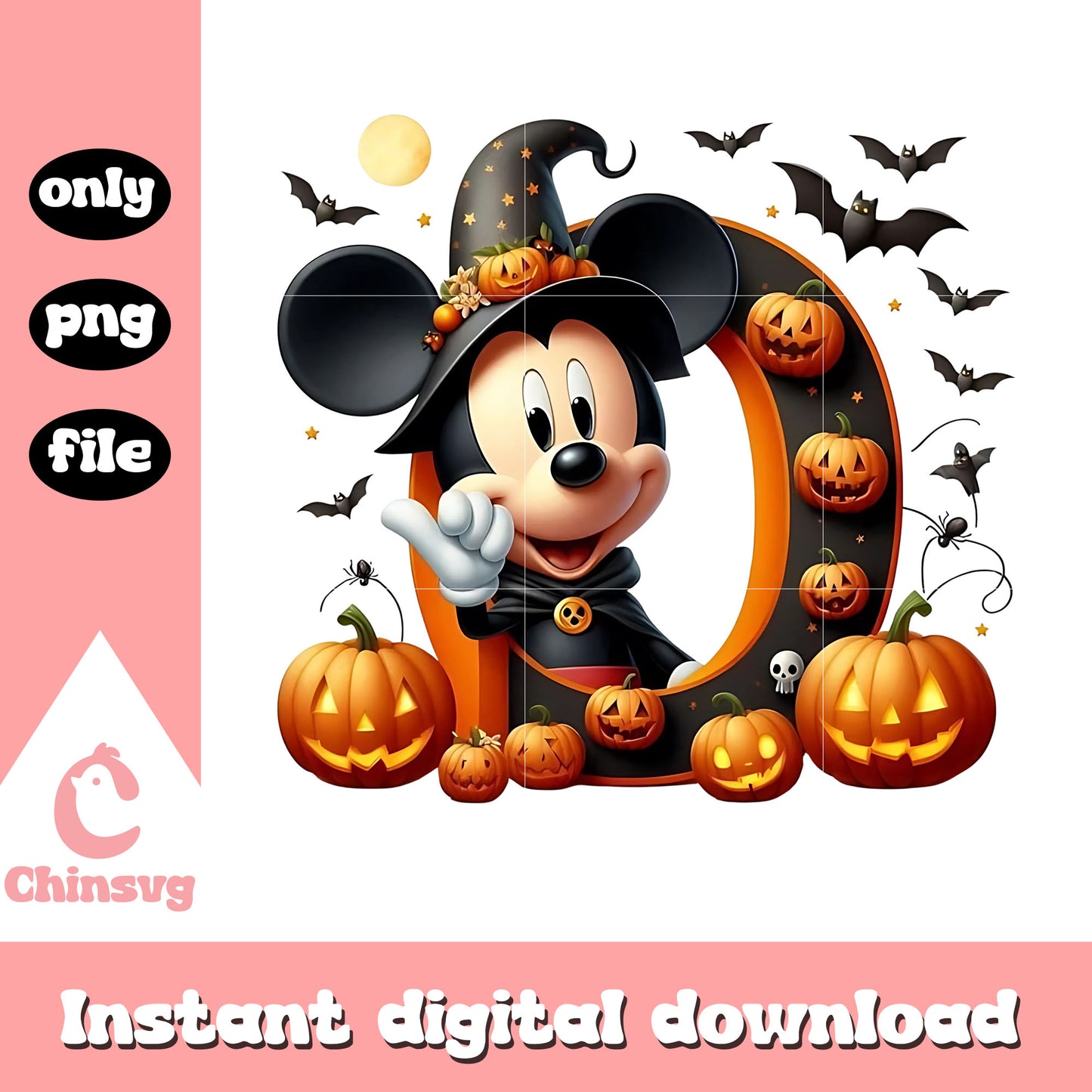Disney mickey witch halloween pumpkin png, the witch png