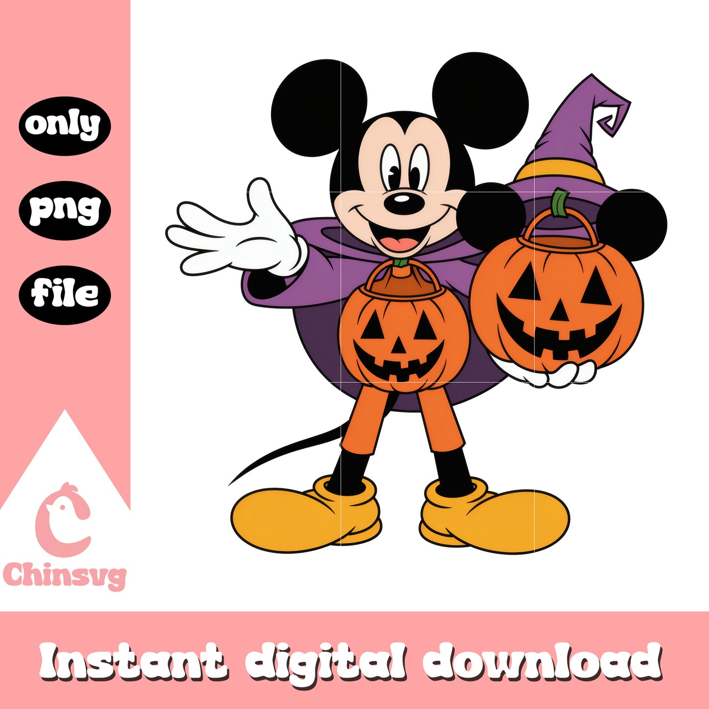 Disney mickey witch hand trick-or-treat bag png, mickey disney png