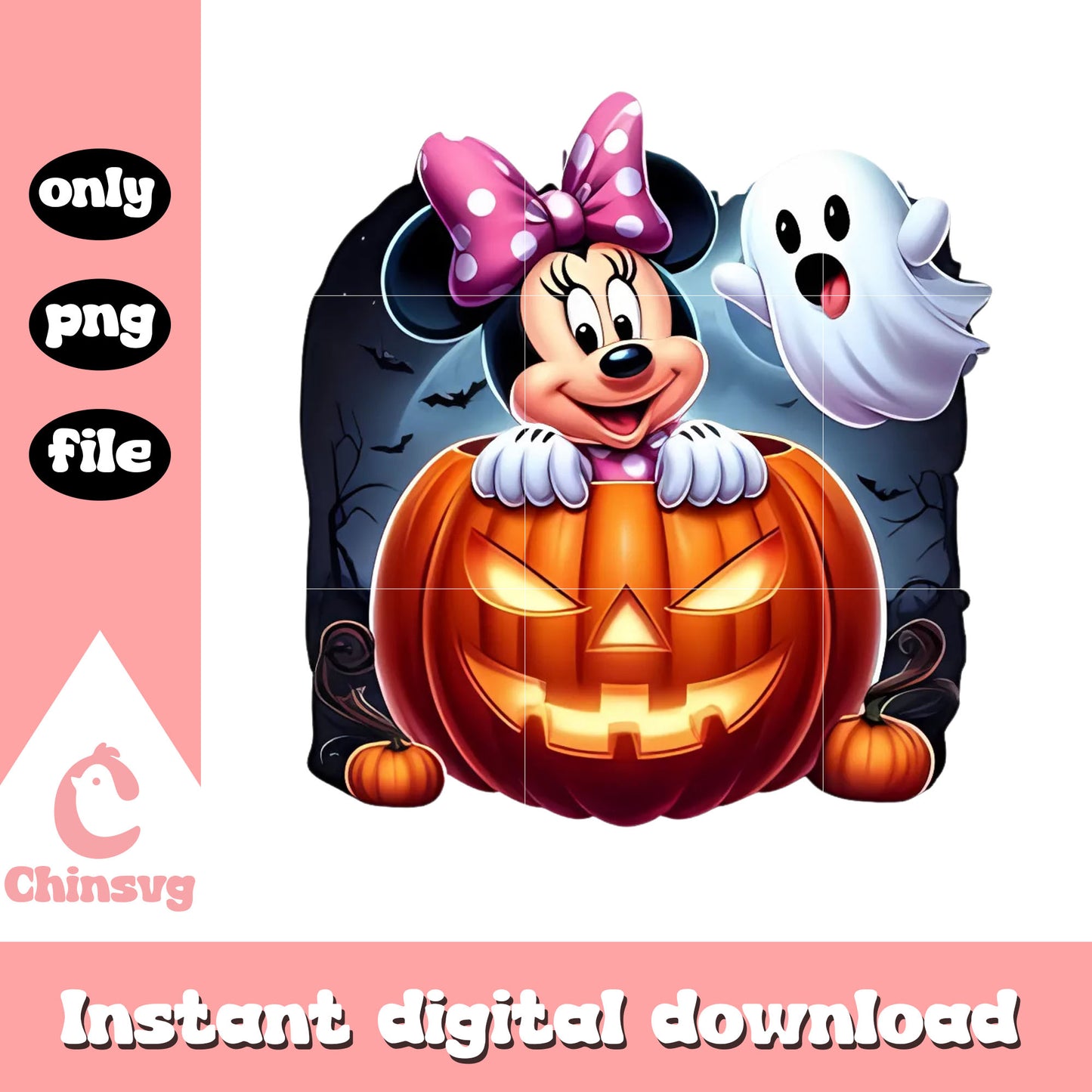 Disney minnie and halloween pumpkin png, hubie halloween png