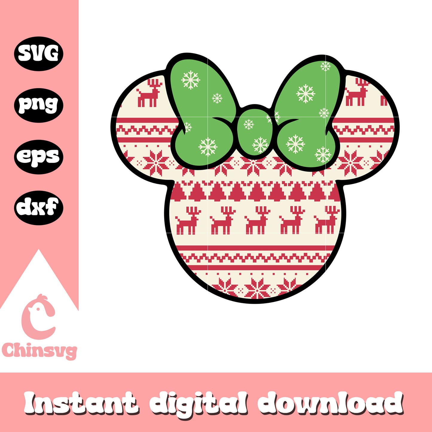 Disney minnie christmas pattern svg, christmas minnie svg