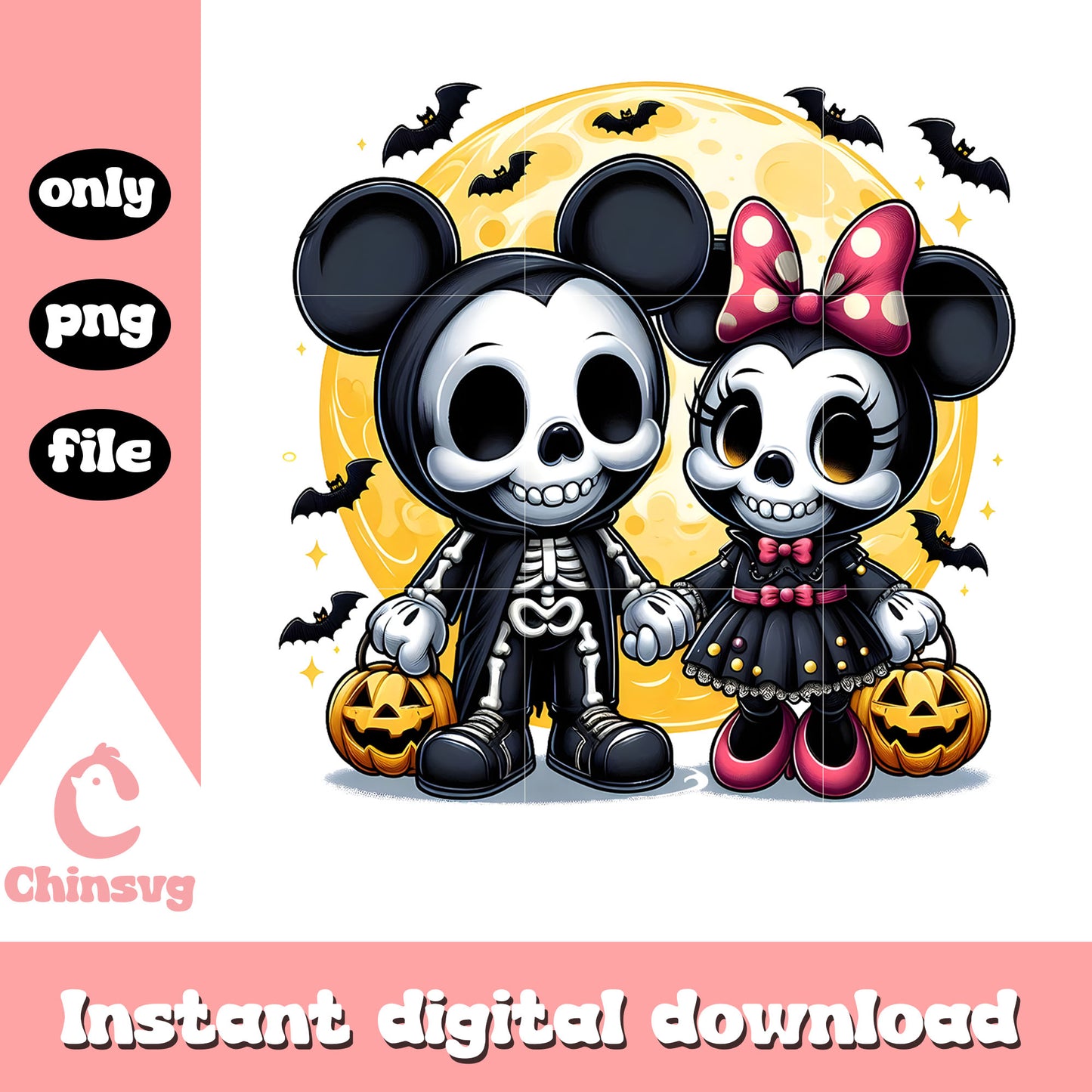 Disney minnie mickey skeleton halloween png, mickey and minnie mouse halloween png