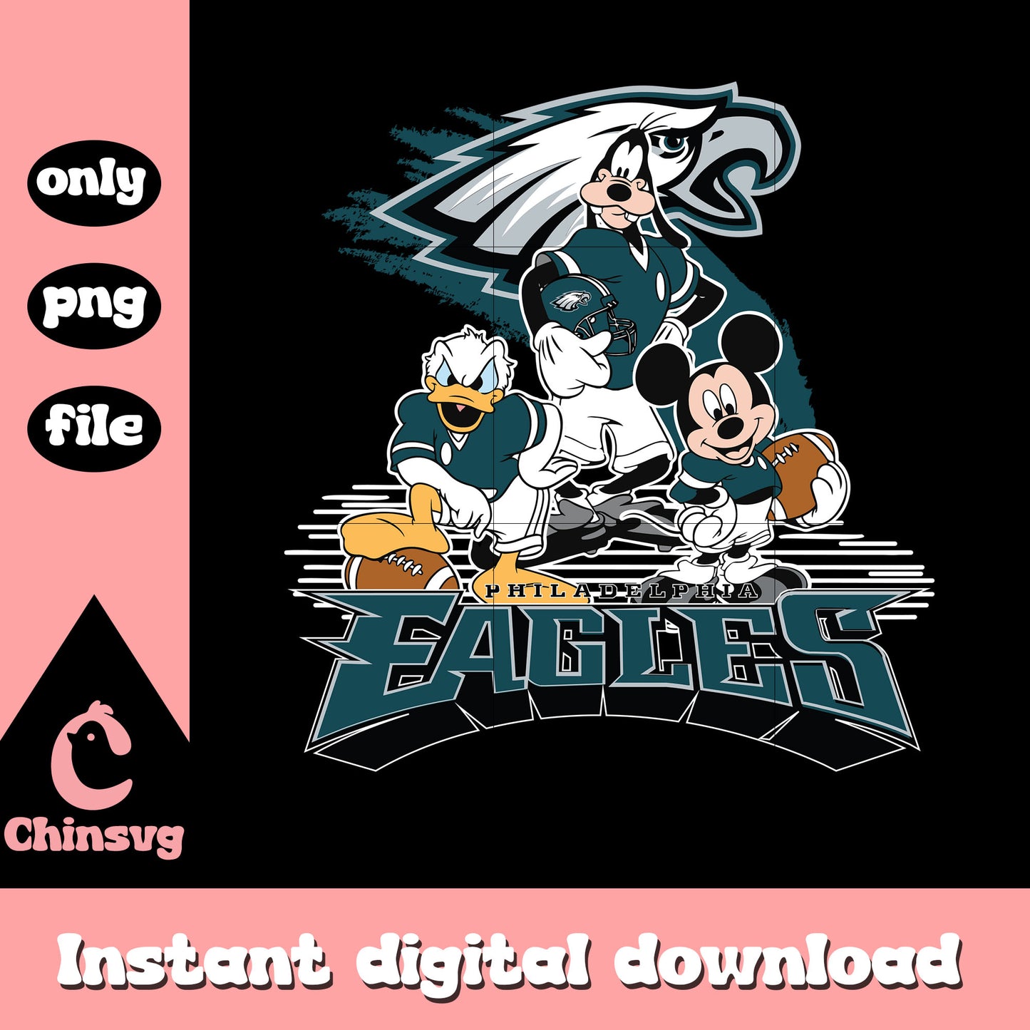 Disney philadelphia eagles logo png, eagles football png
