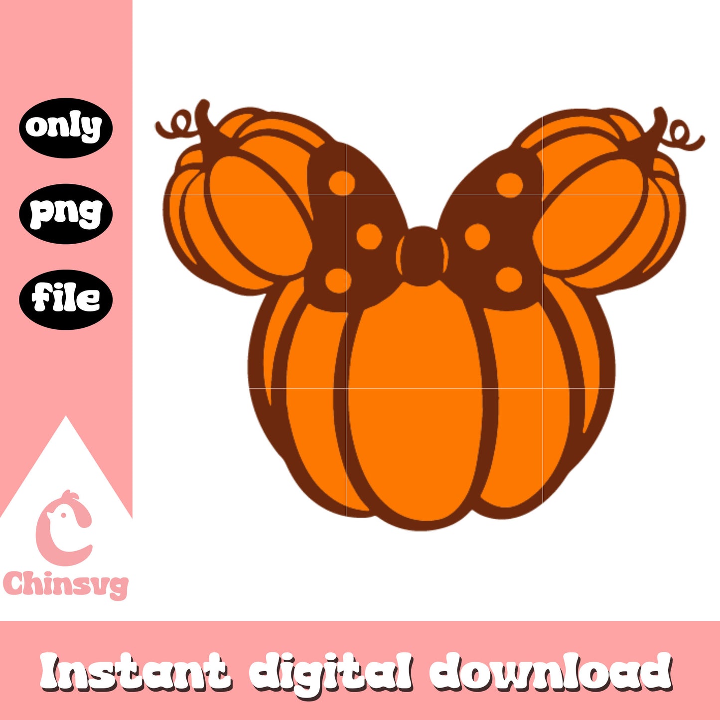 Disney pumpkin minnie ear design png, disney minnie character png