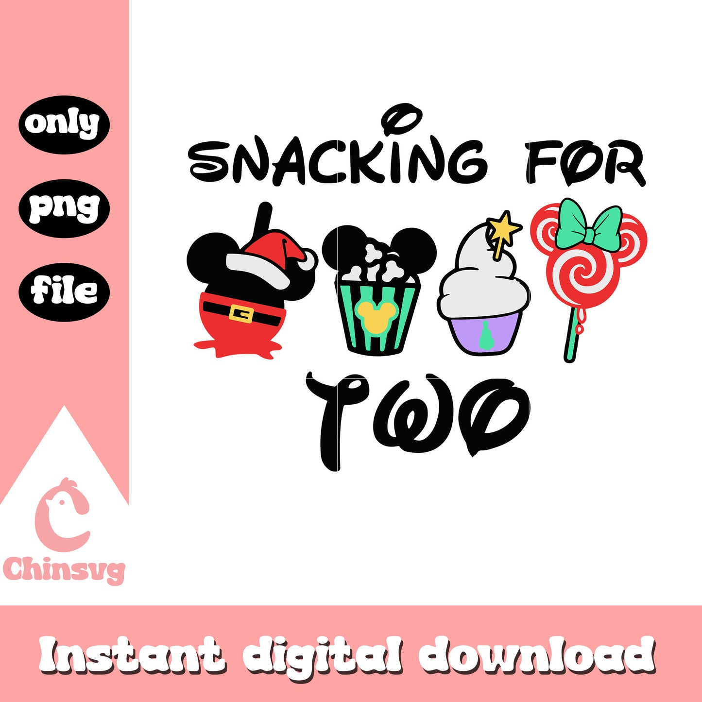 Disney snacking for two christmas png, disney at christmas png