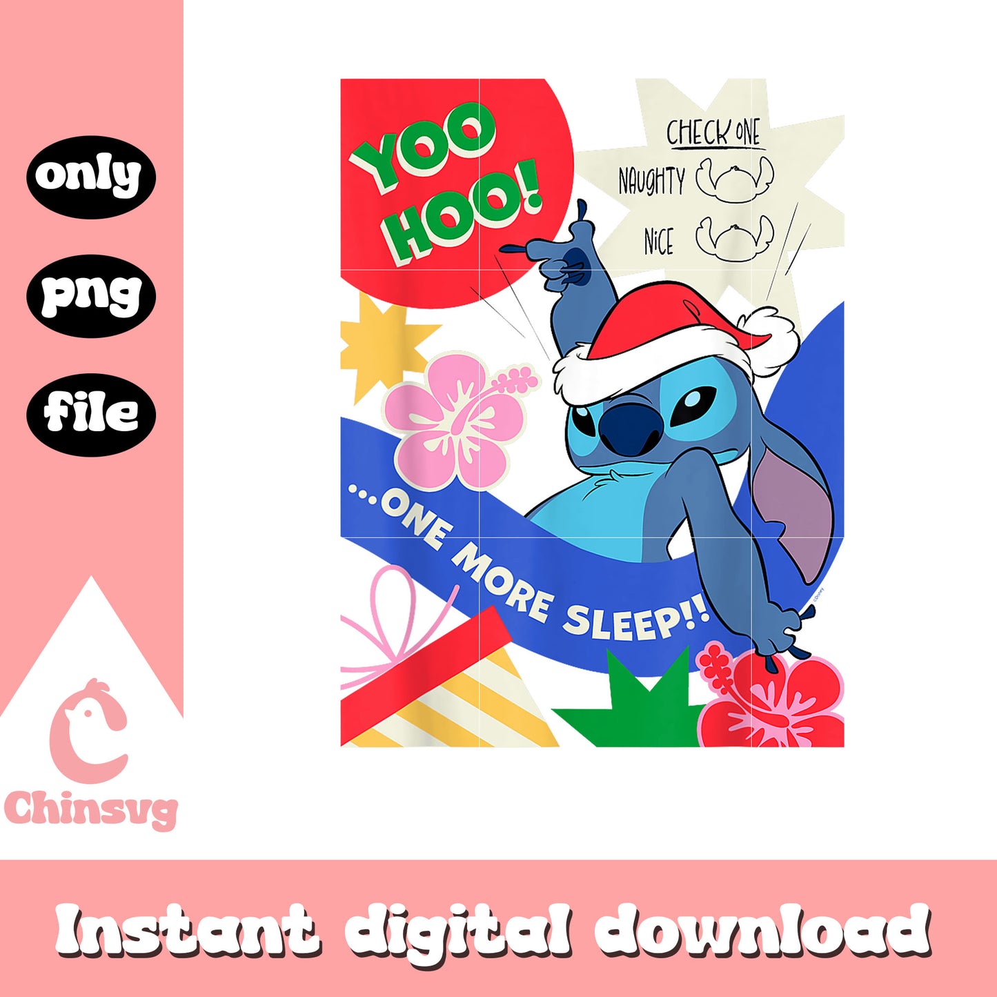 Disney stitch christmas one more sleep png, stitch clipart png