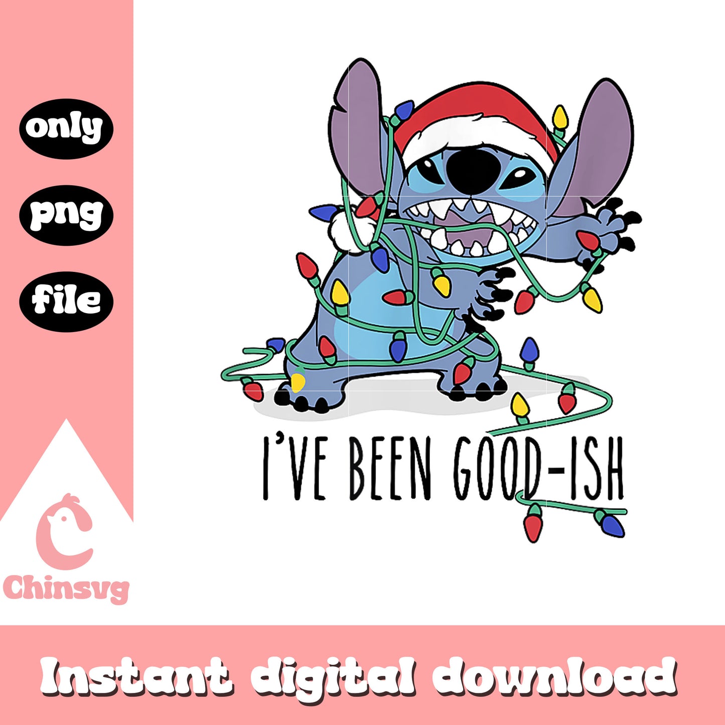 Disney stitch i've been good-ish png, christmas stitch png