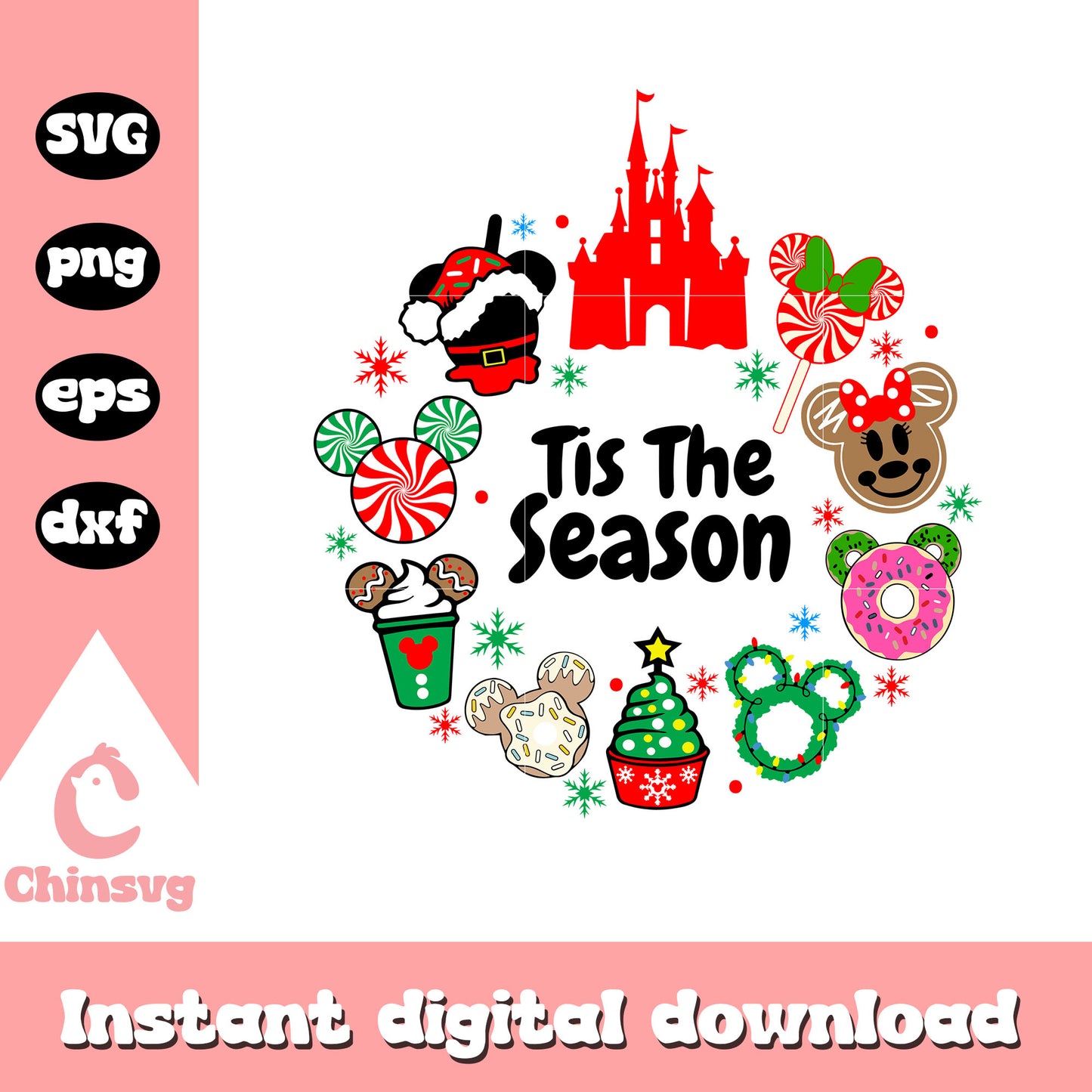 Disney tis the season merry christmas svg, christmas at disney svg