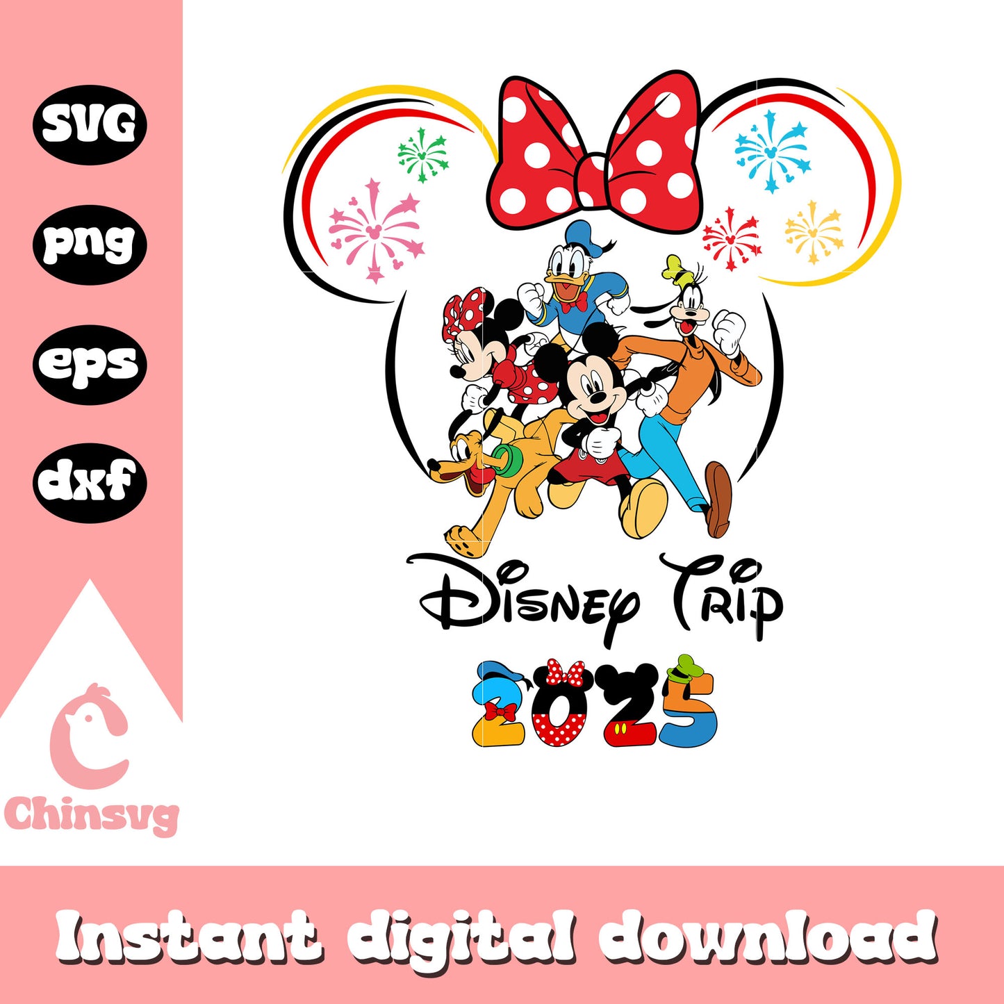 Disney world trip 2025 svg, minnie head svg, disney svg