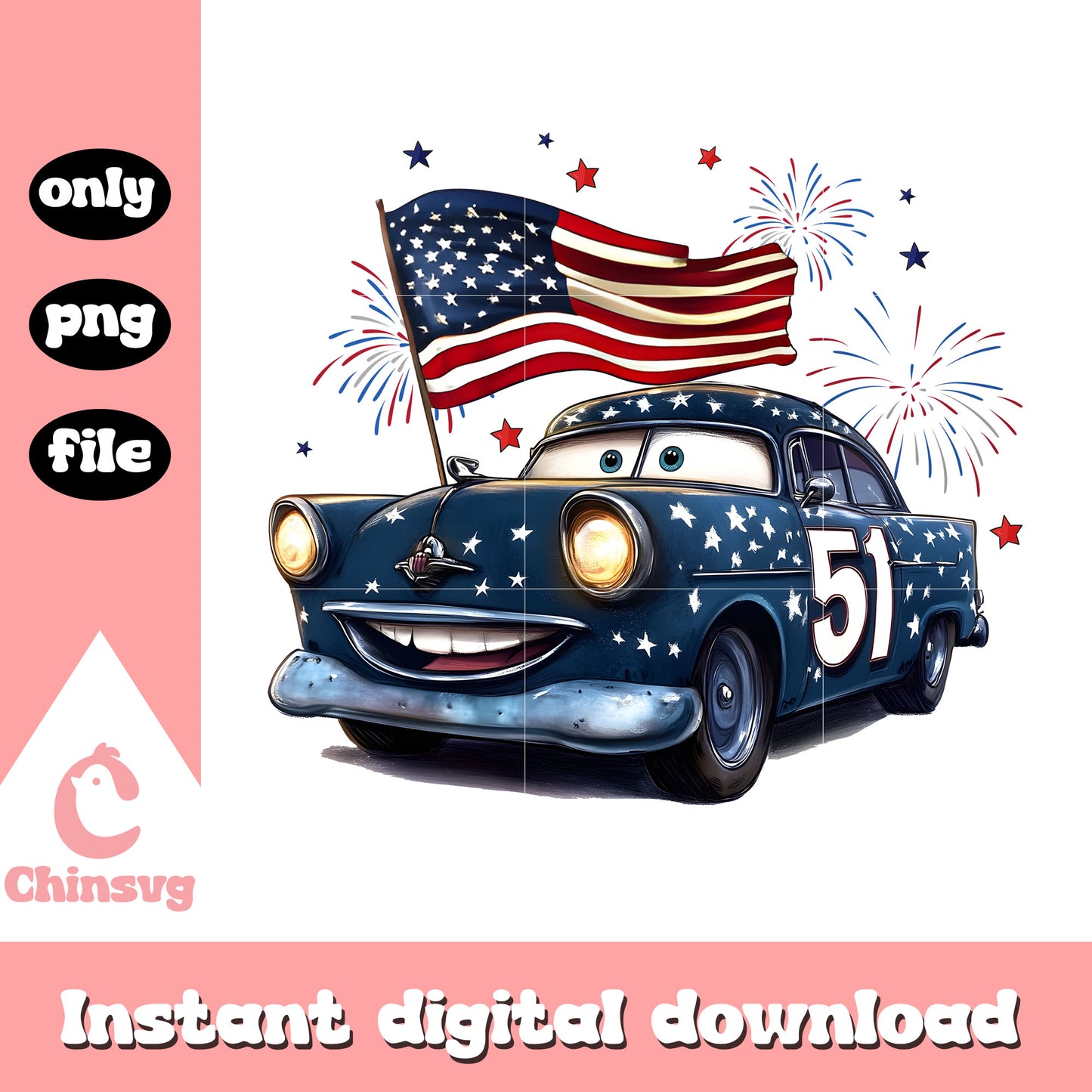 Doc Hudson cars 4th of july flag png, Doc Hudson cars freedom day png