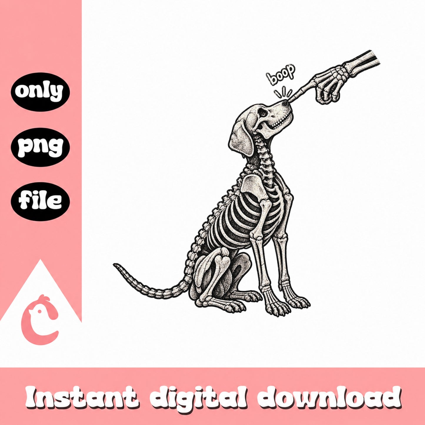 Dog Skeleton Boop SVG, Funny Dog Skeleton PNG, Halloween PNG