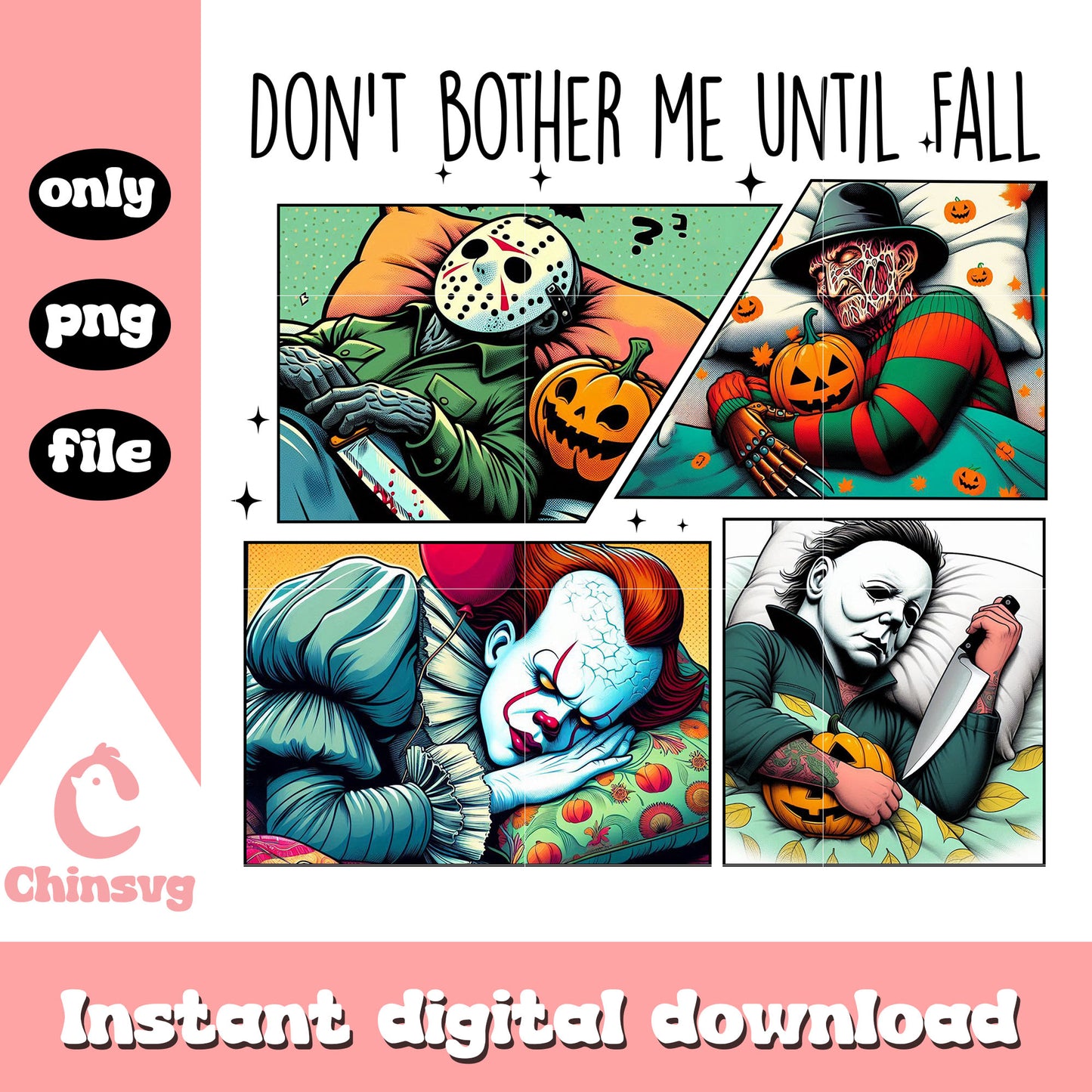 Don't bother me until fall png, halloween movie characters png
