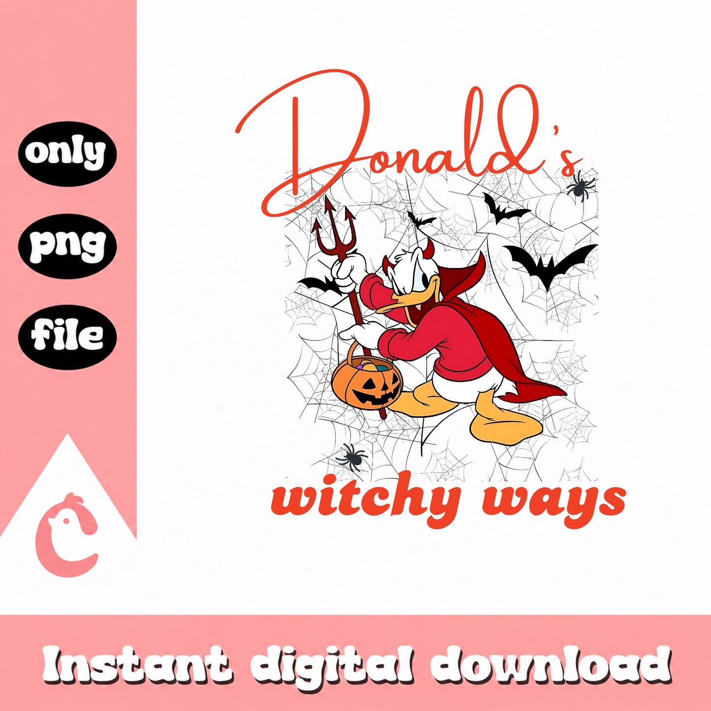 Donald Duck Halloween PNG, Disney Halloween PNG, Witchy Ways PNG
