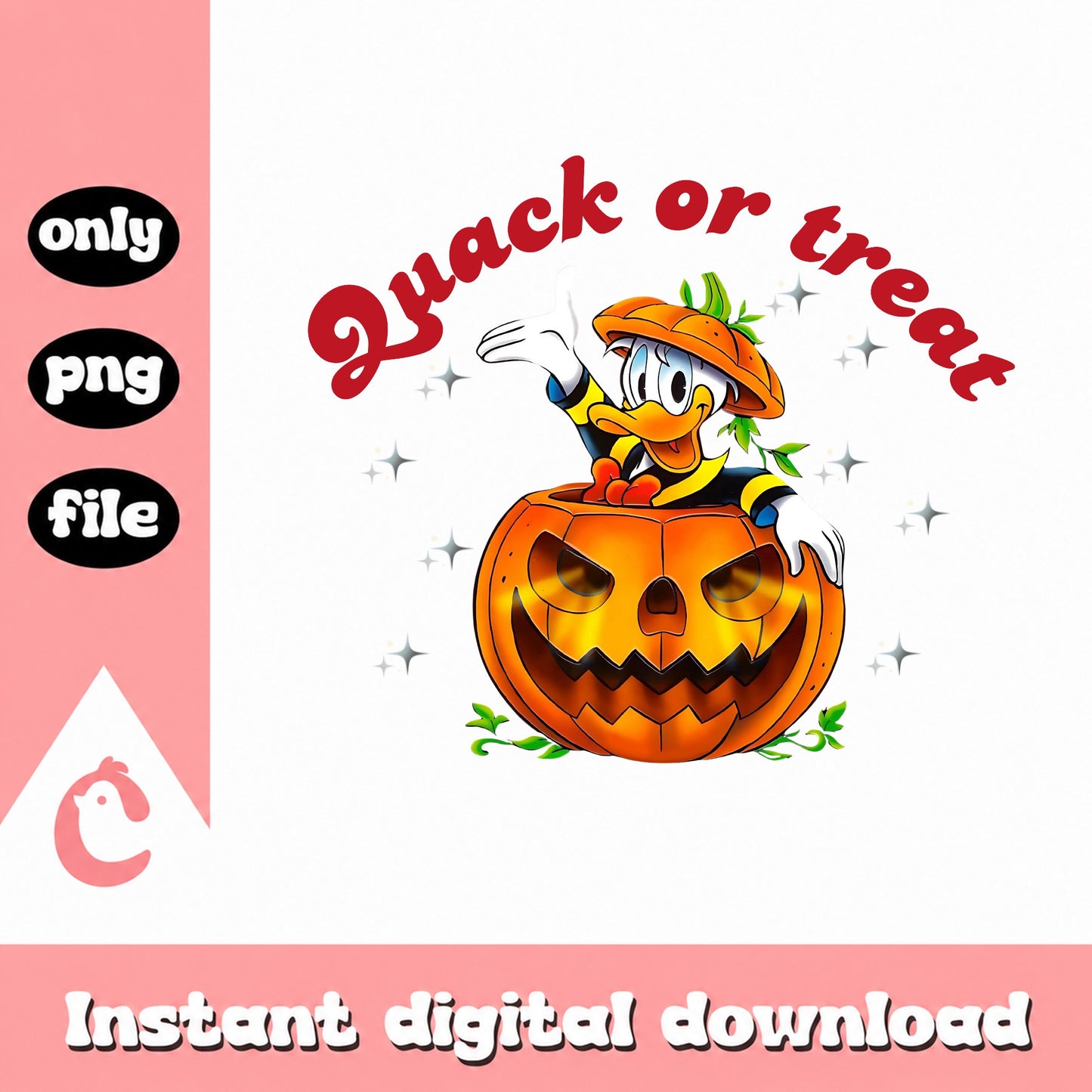 Donald Duck Halloween PNG, Quack Or Treat Pumpkin PNG, Disney Halloween PNG