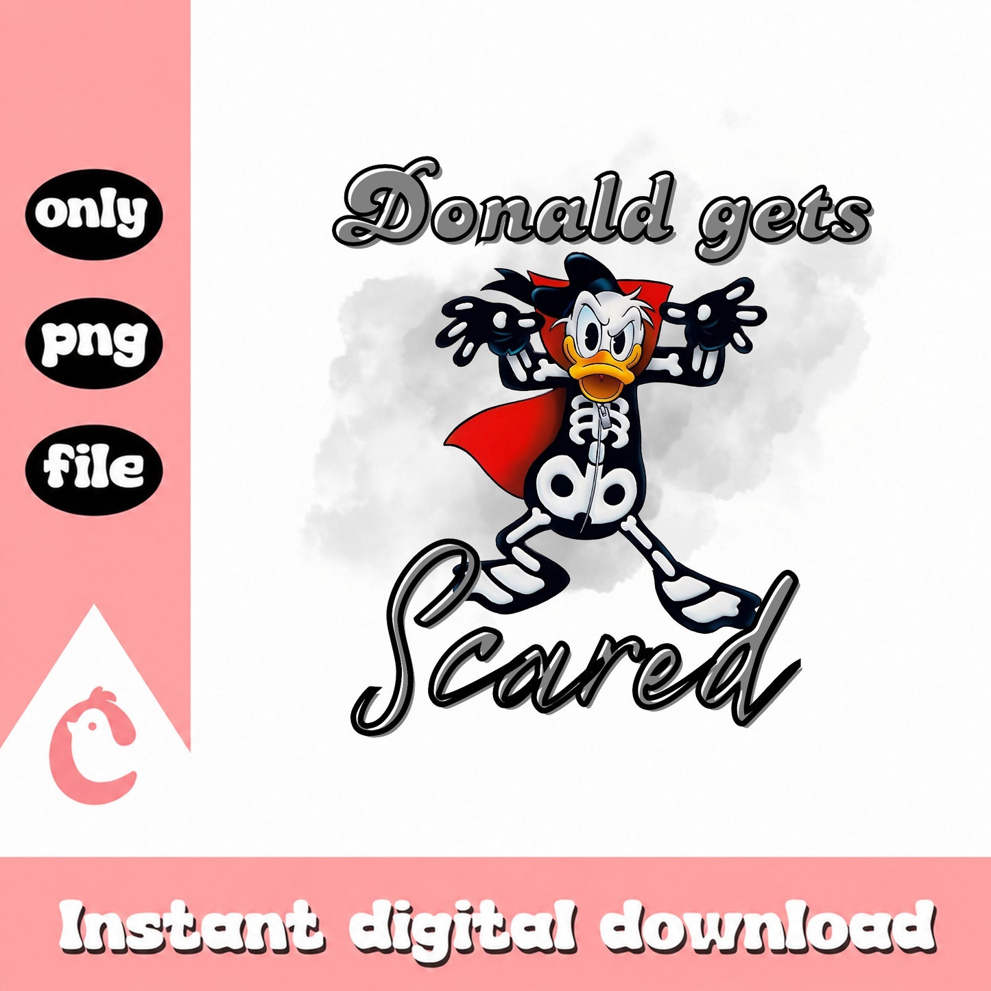 Donald Duck Halloween Skeleton PNG, Disney Halloween PNG