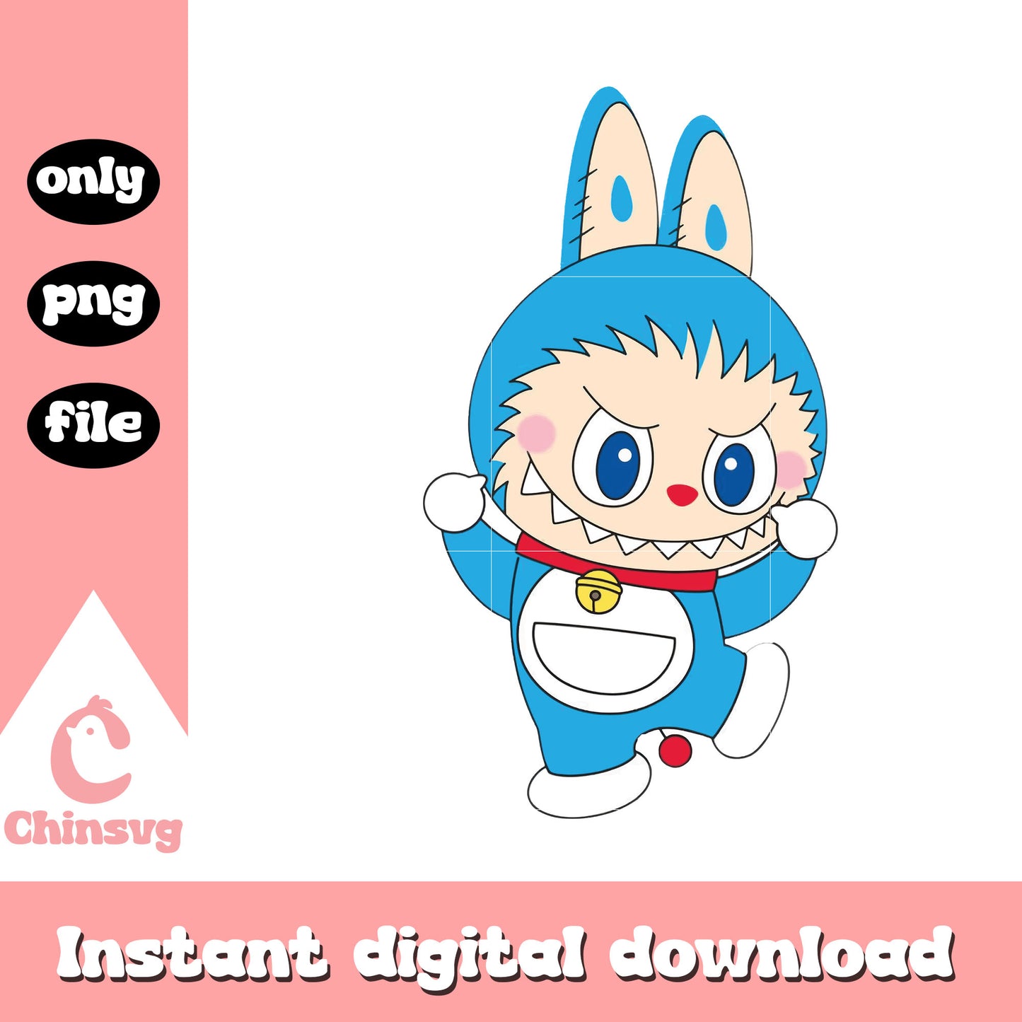 Doraemon labubu cosplay cute doll design png, doraemon character png