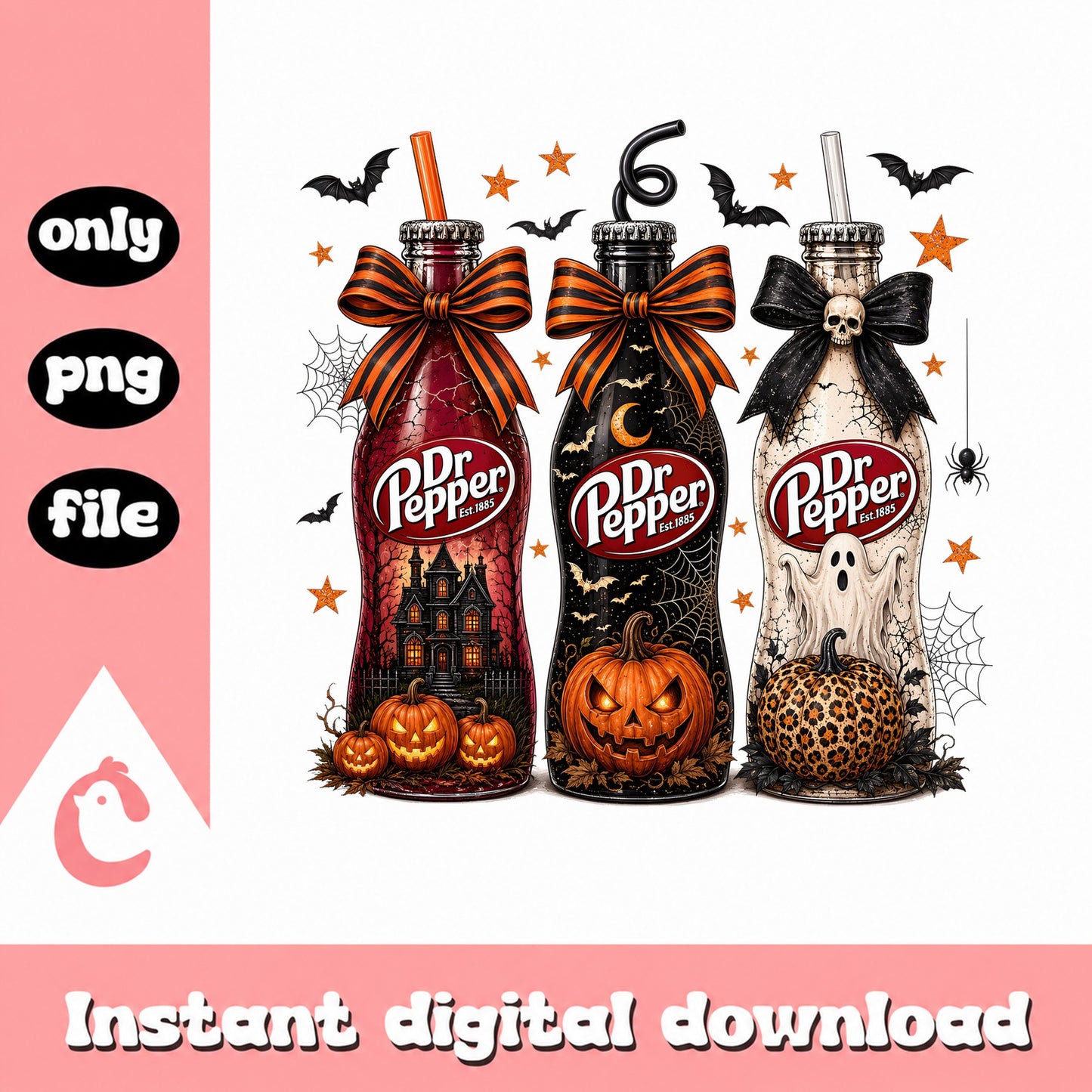 Dr Pepper Halloween PNG, Spooky Soda Bottle, Halloween PNG