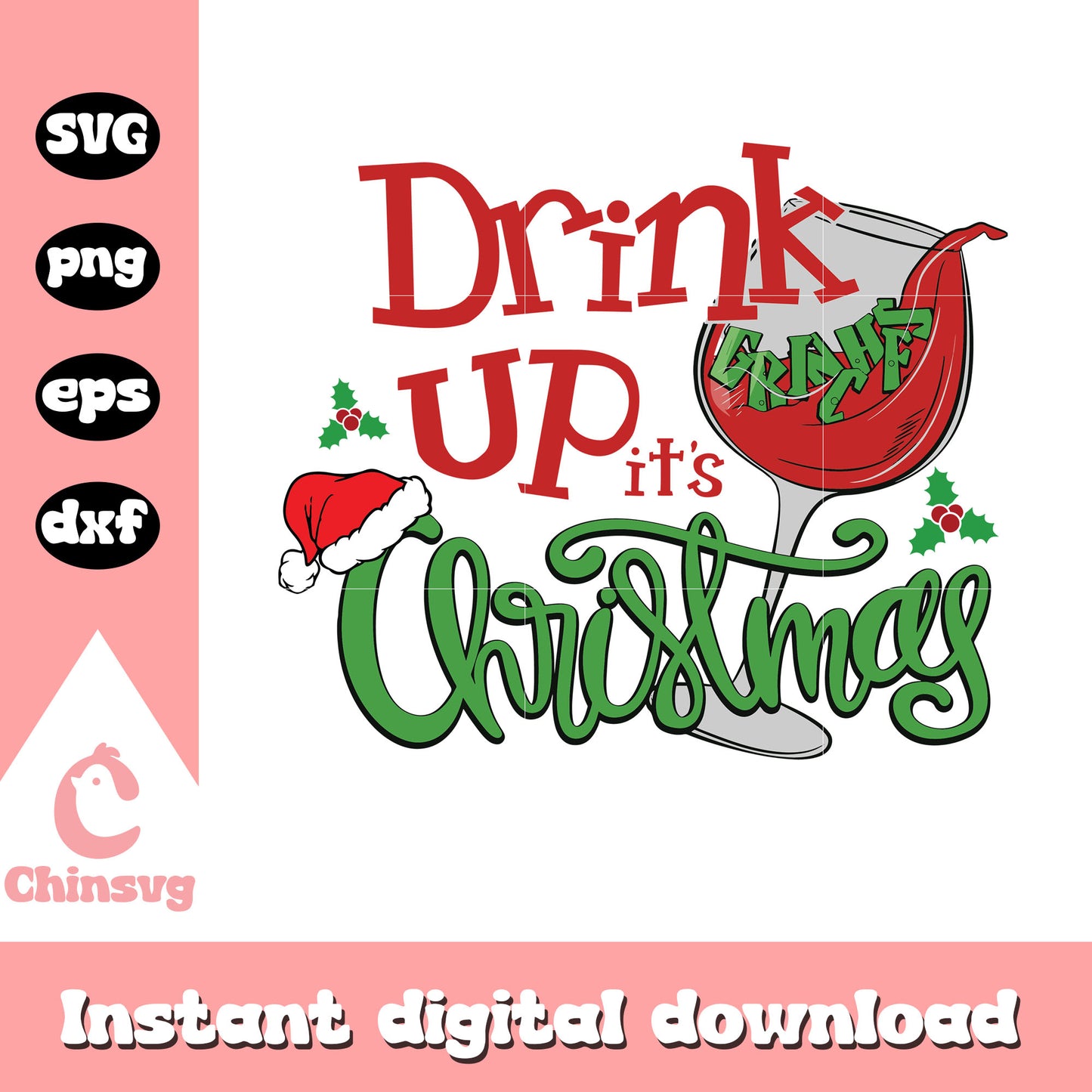 Drink up grinches it's christmas svg, christmas wine glasses svg