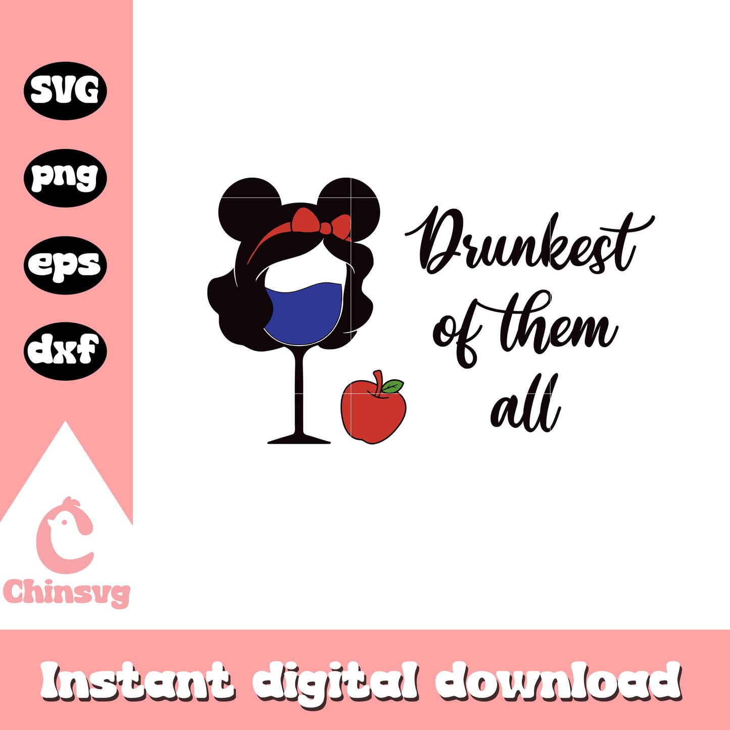 Drunkest of them all snow white glass svg, disney princess svg