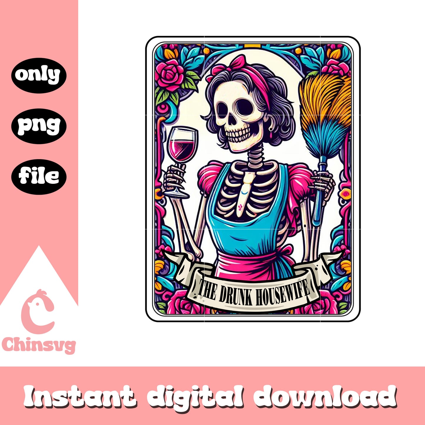 Drunk housewife tarot card png, tarot card generator png
