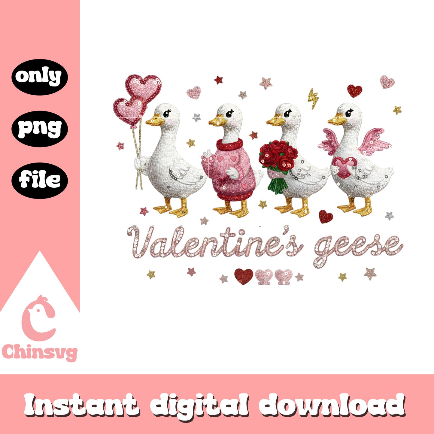 Duck balls crochet valentine png, valentines day ducks png
