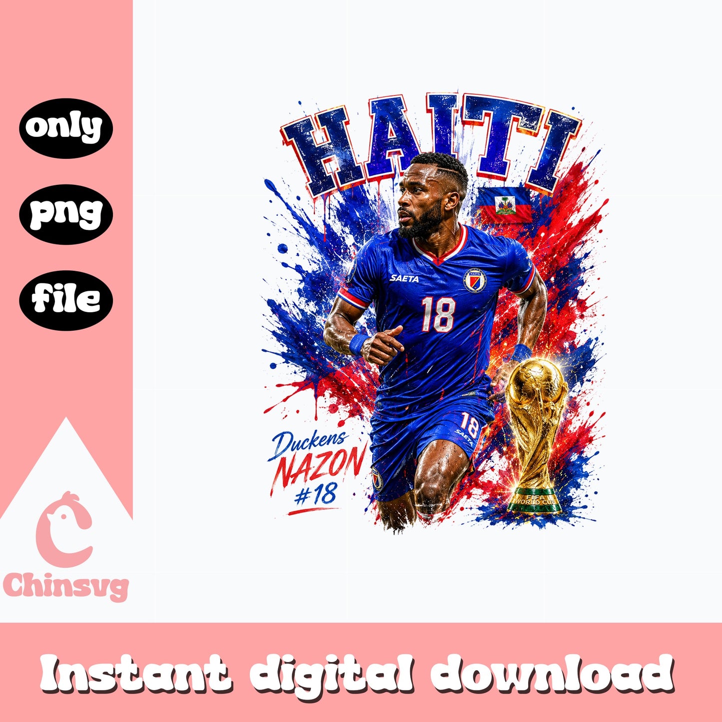 Duckens Nazon 18 Haiti Soccer PNG, Football Player PNG, World Cup PNG
