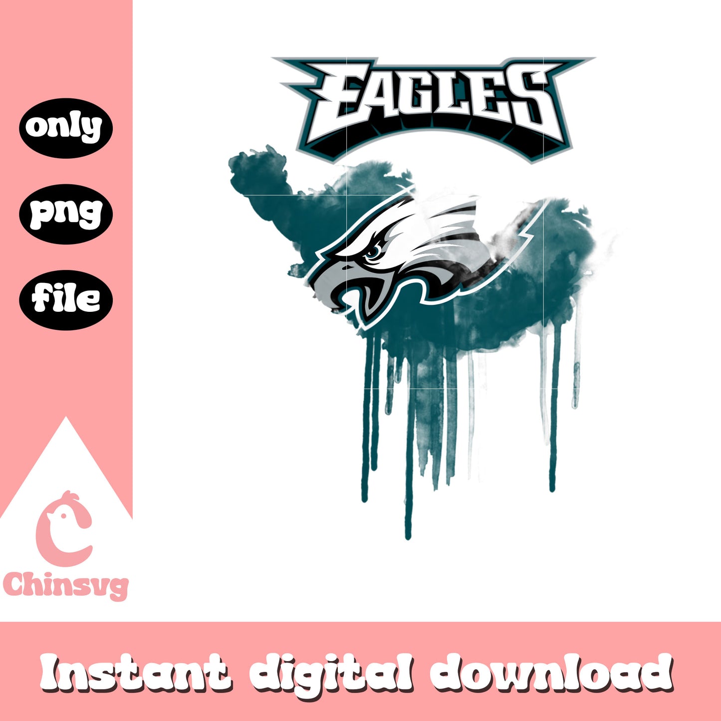 Eagles dripping logo design png, Philadelphia Eagles png
