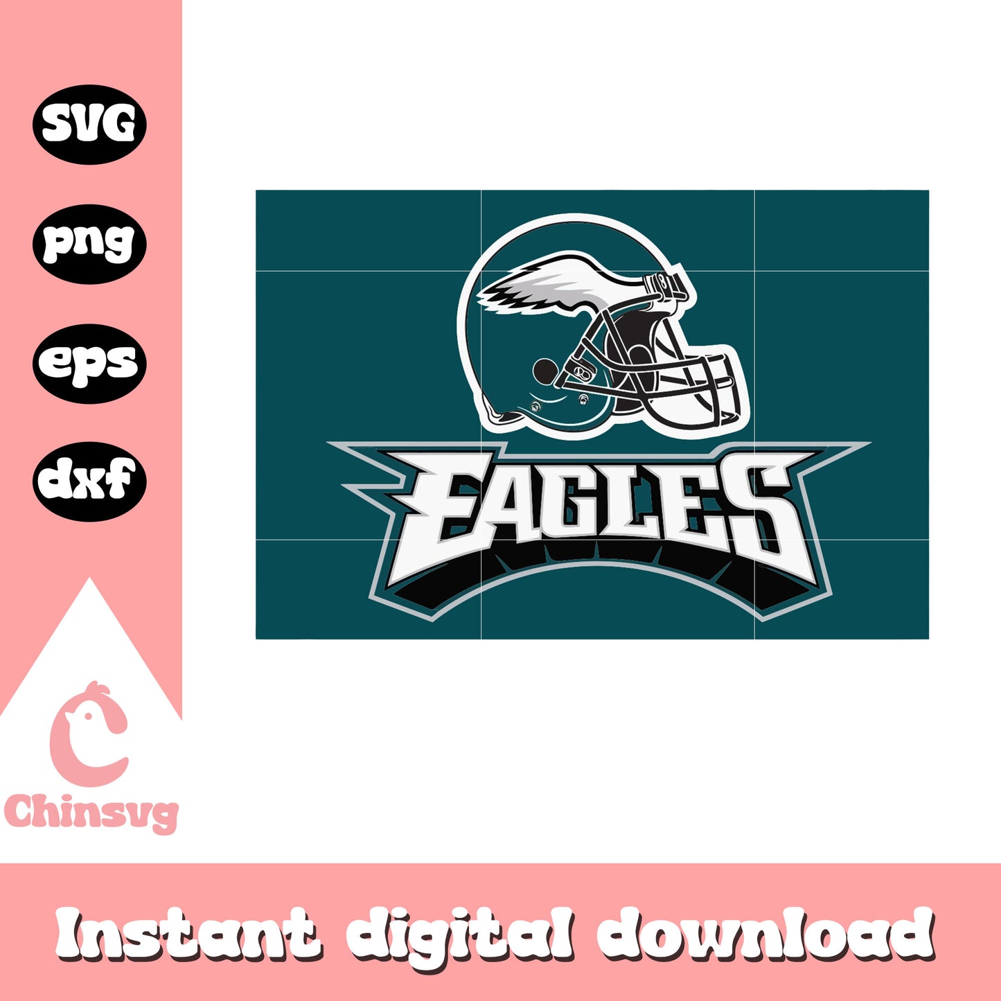 Eagles helmet logo design svg, philadelphia eagles svg