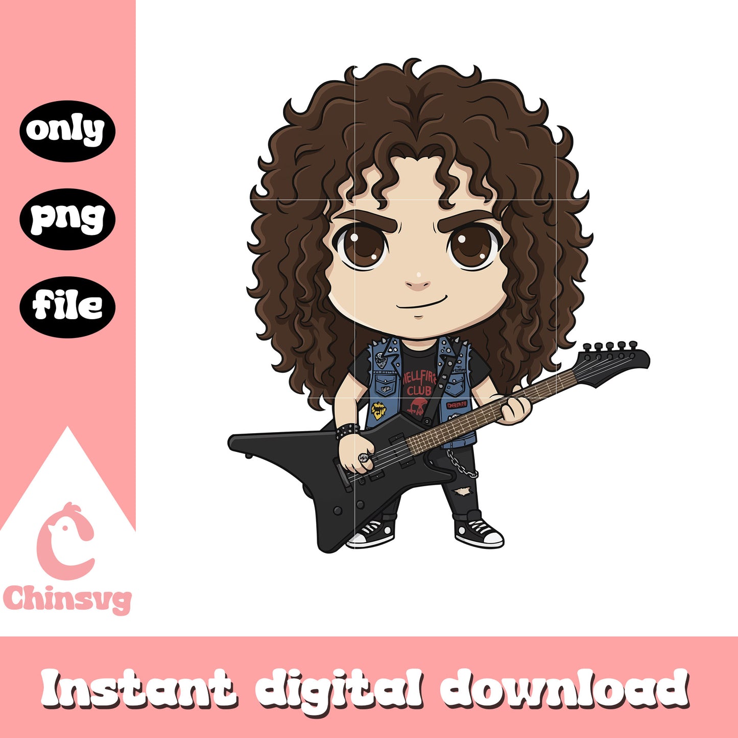 Eddie character chibi png, stranger things 5 png, trending movie png
