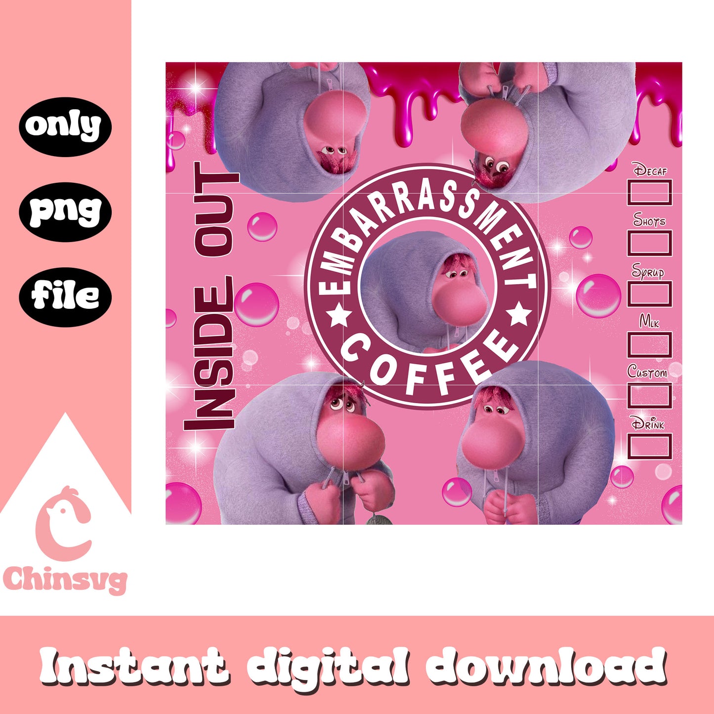 Embarrassment coffee inside out tumbler png, embarrassment inside out 2 png