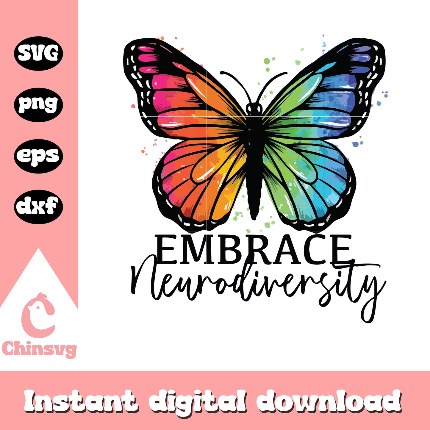 Embrace neurodiverity vintage butterfly svg, autism awareness svg