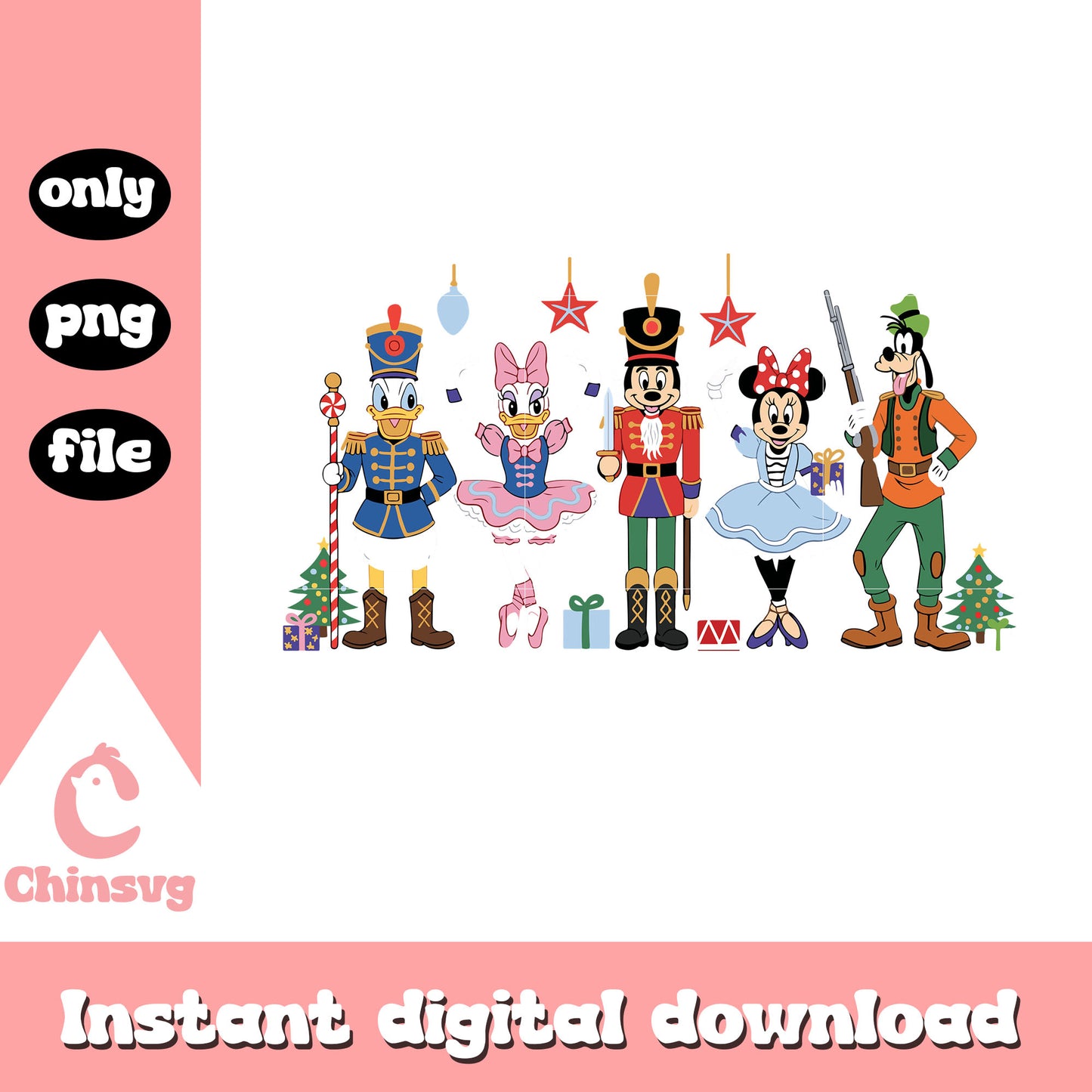 Embroidered christmas disney mickey friends png, mickey movie png