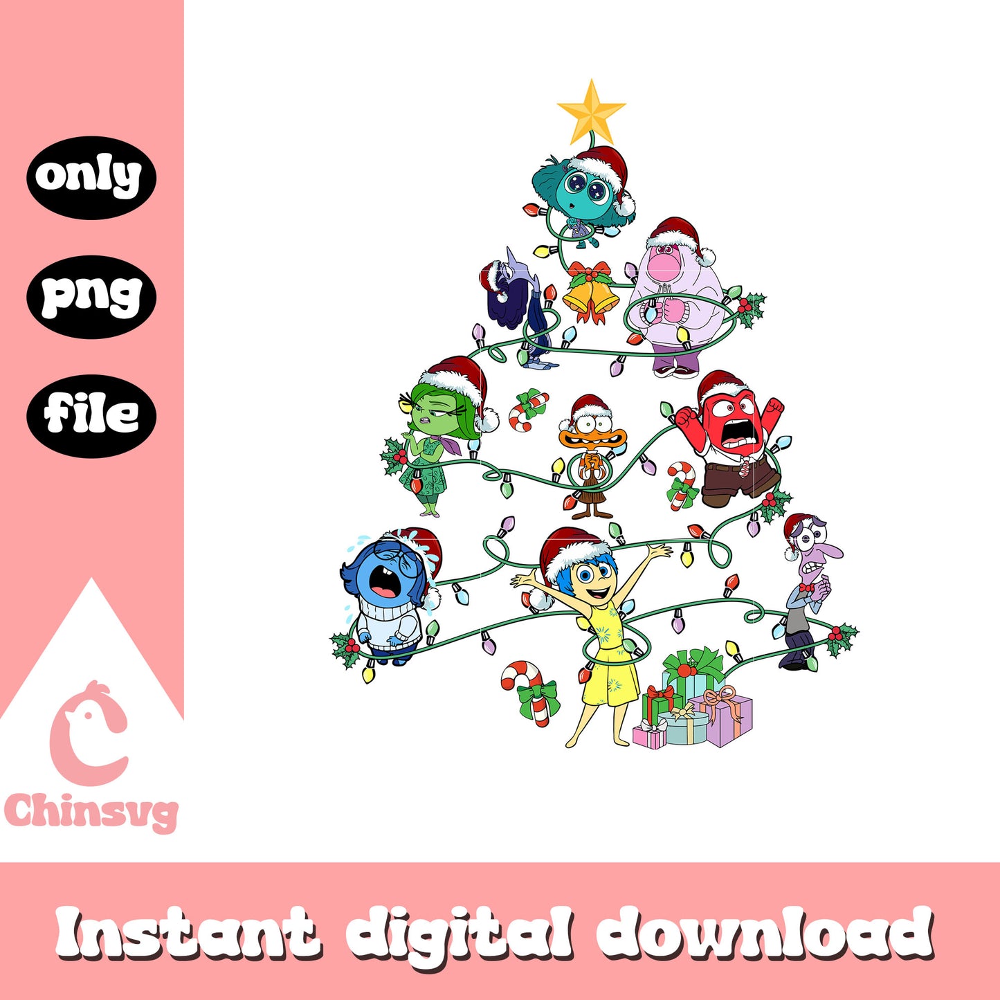 Emotion tree decorations png, inside out characters png