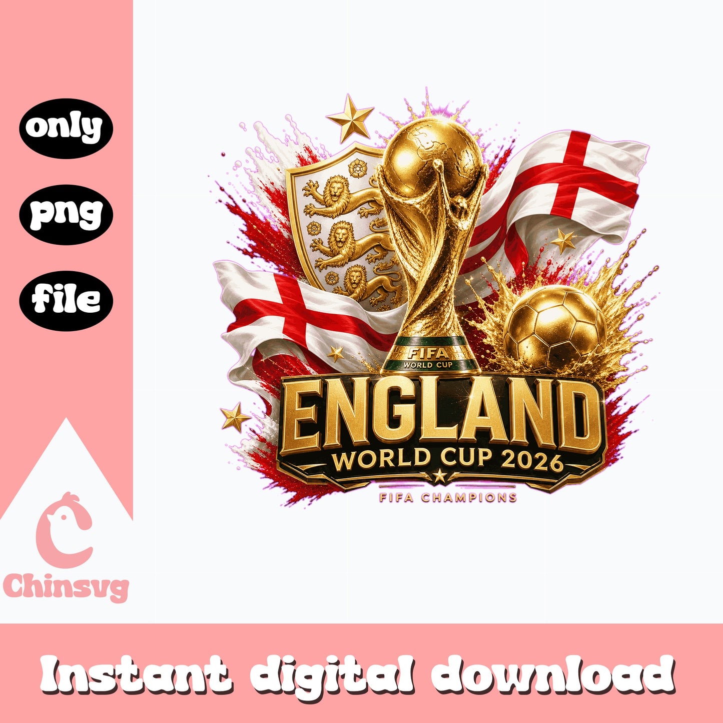 England World Cup 2026 PNG, FIFA Champions Soccer PNG, England Flag PNG