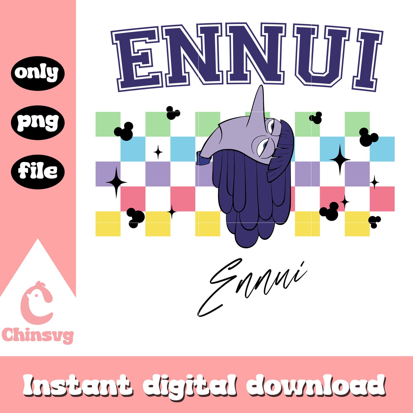 Ennui inside out face design png, inside out 2 ennui png